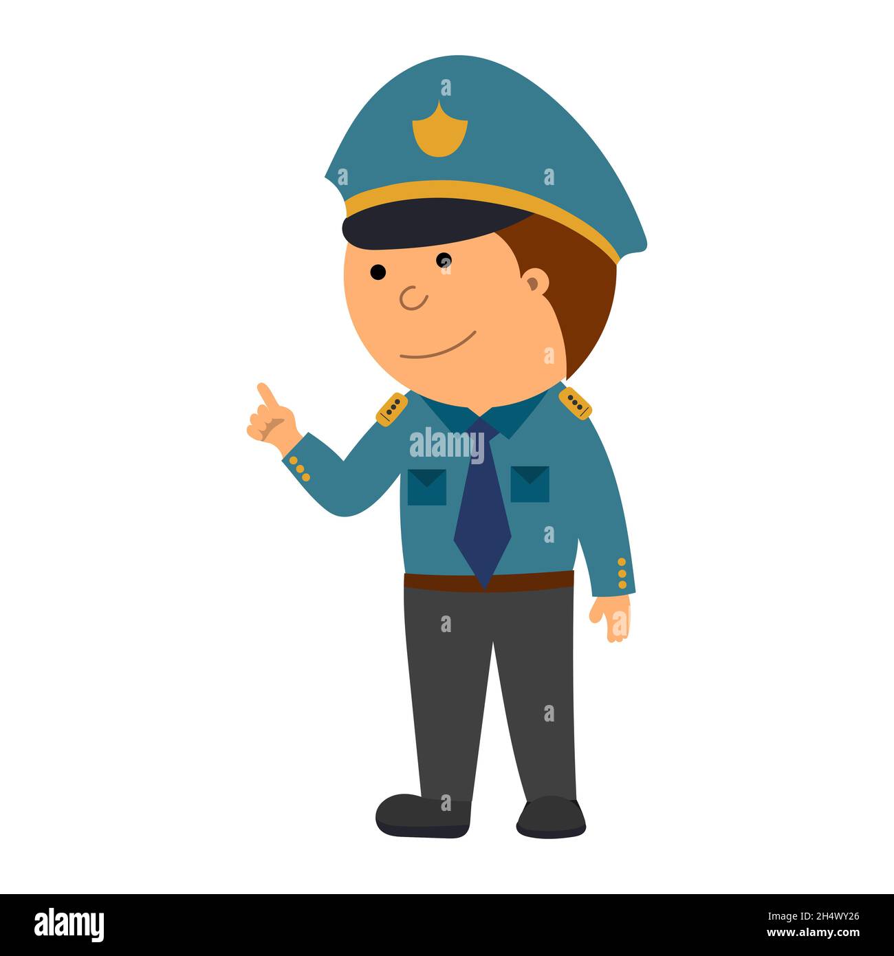 Illustration eines Polizeivektors isoliert auf weißem Hintergrund. Stock Vektor