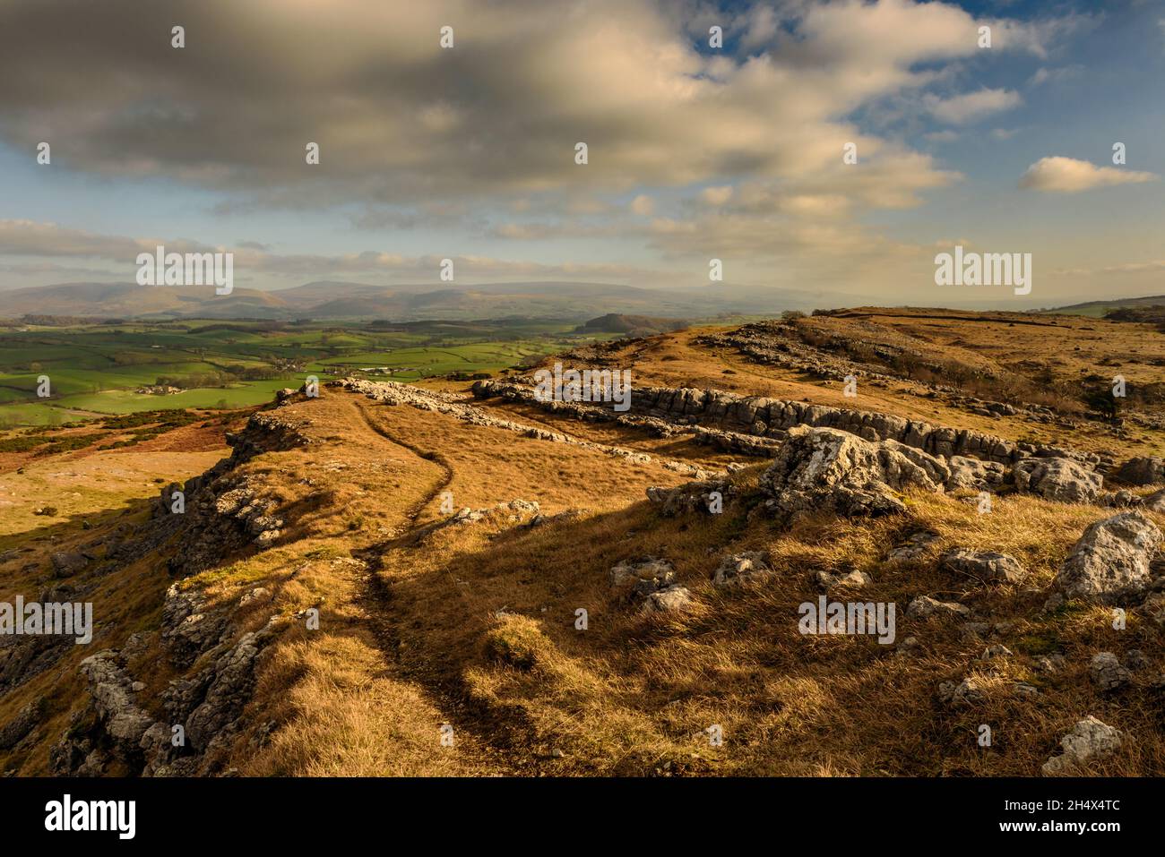 Kalksteinlandschaft auf Farleton fiel in der Nähe von Milnthorpe in Cumbria Stockfoto