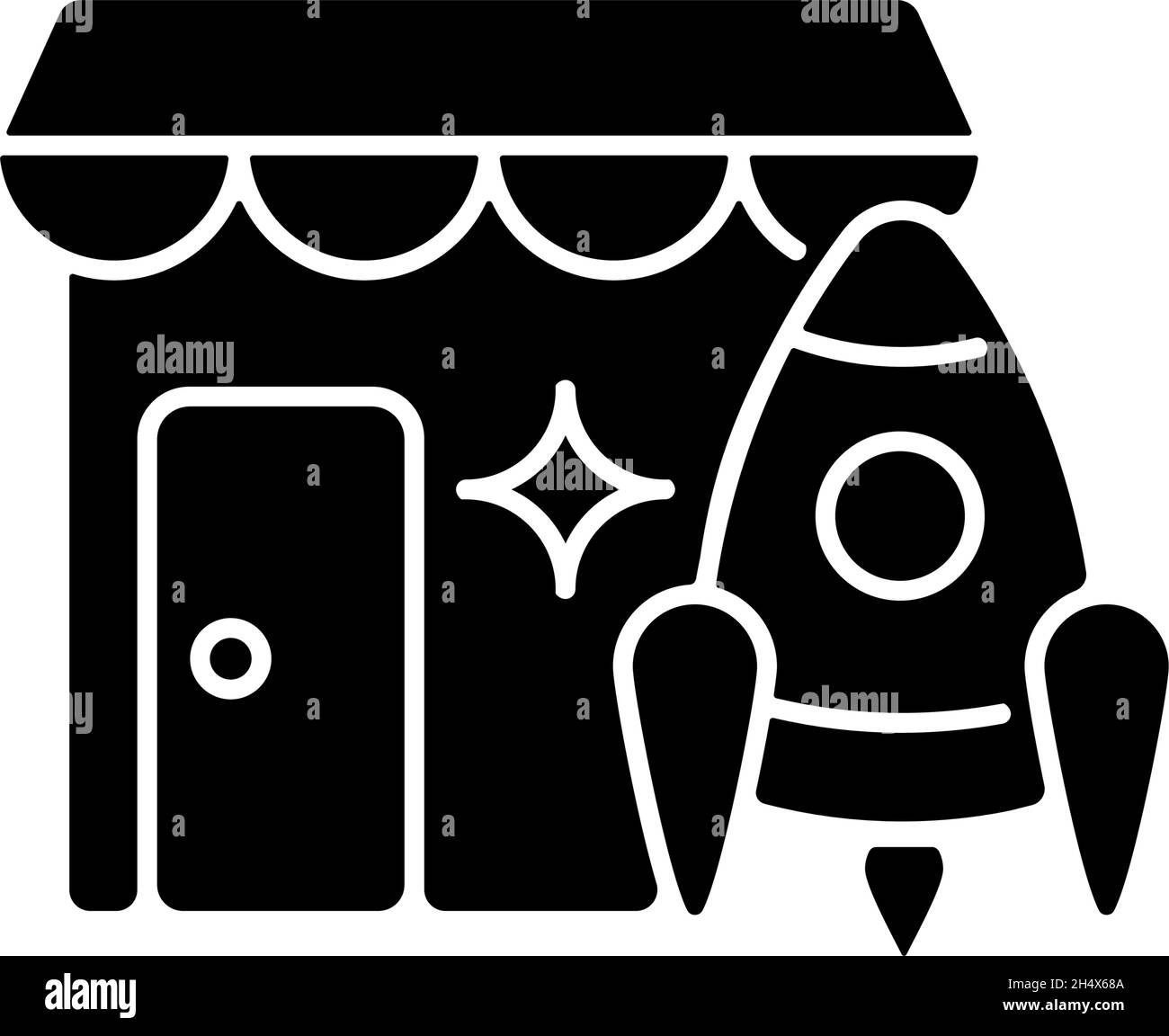 Schwarzes Glyphen-Symbol für die schnelle Markteinführung von Kleinunternehmen Stock Vektor