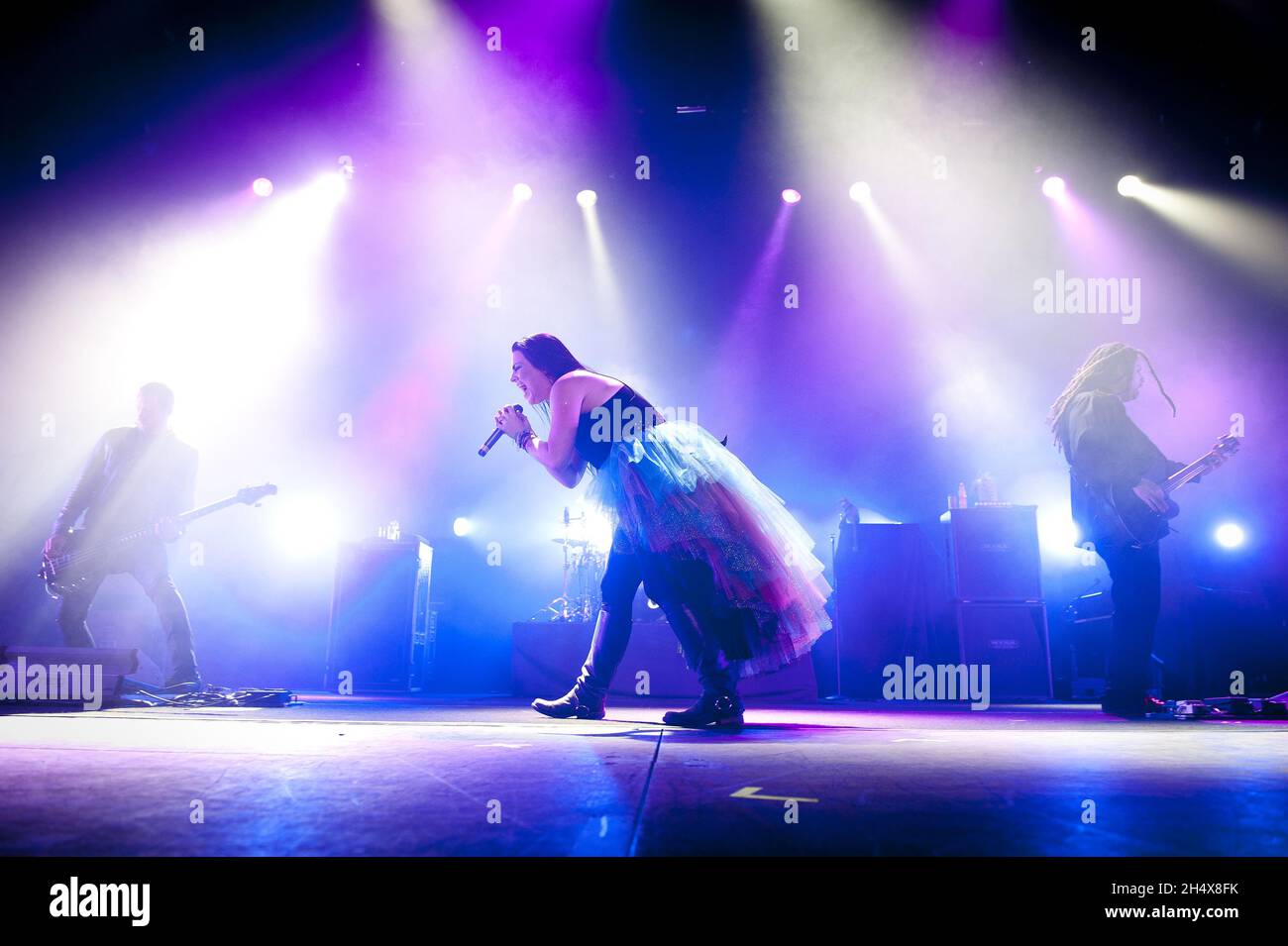 Amy Lee von Evanescence live im Konzert im NIA in Birmingham. Stockfoto