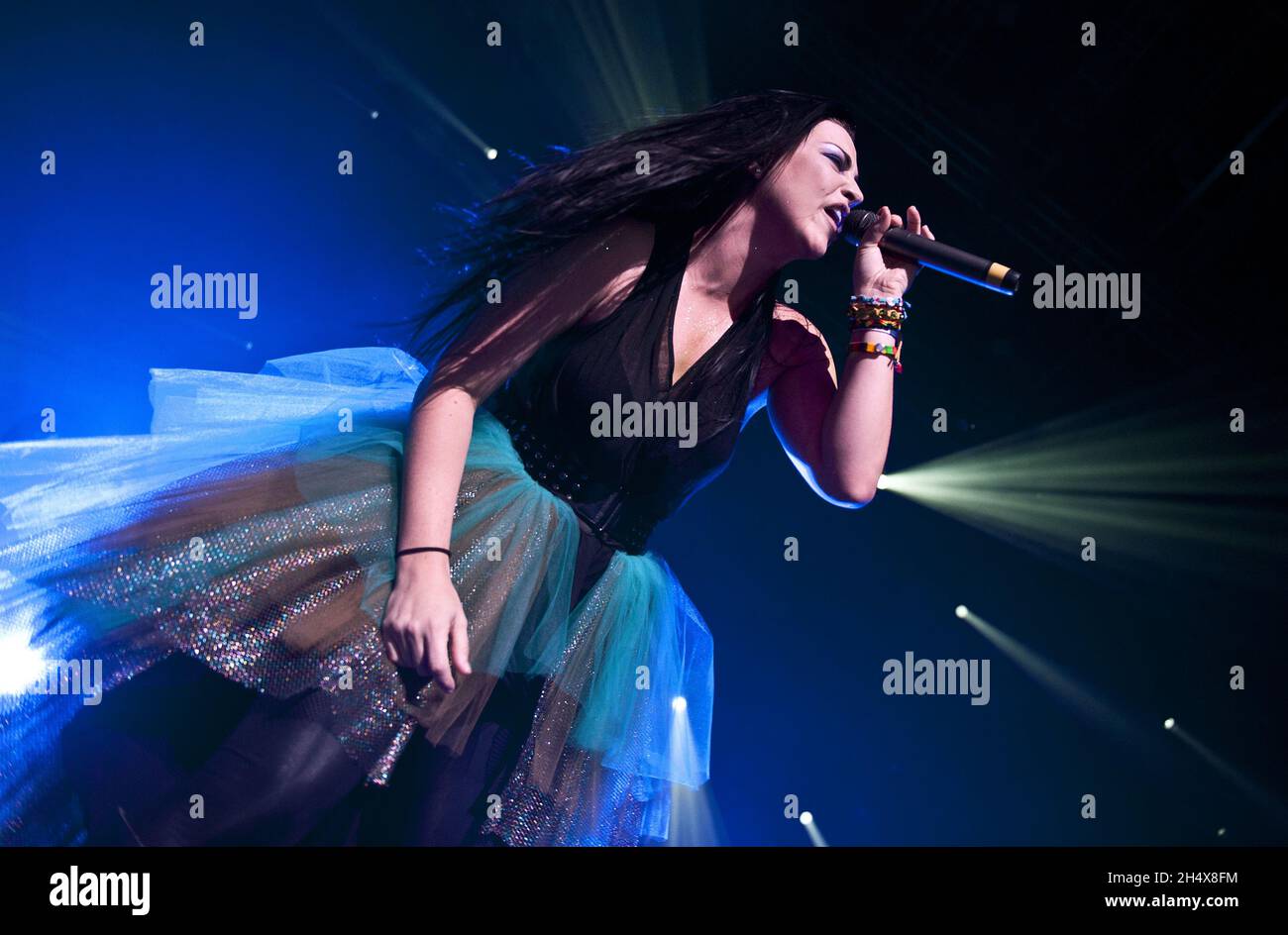 Amy Lee von Evanescence live im Konzert im NIA in Birmingham. Stockfoto