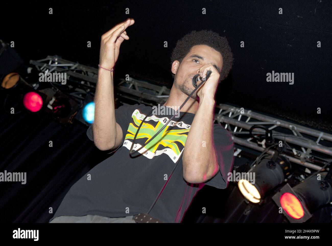 Kingslee James Daley, auch bekannt als Akala, live in einem Konzert an der Academy 3 02 in Birmingham. Stockfoto