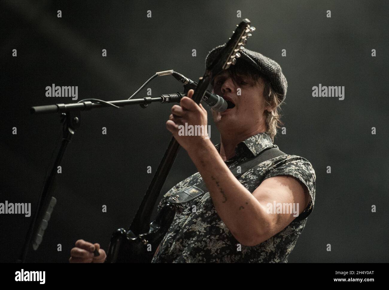 Pete Doherty von den Libertines tritt am 19. Juni 2015 in Hilvarenbeek, Niederlande, live am 1. Tag des Best Kept Secret Festivals auf Stockfoto