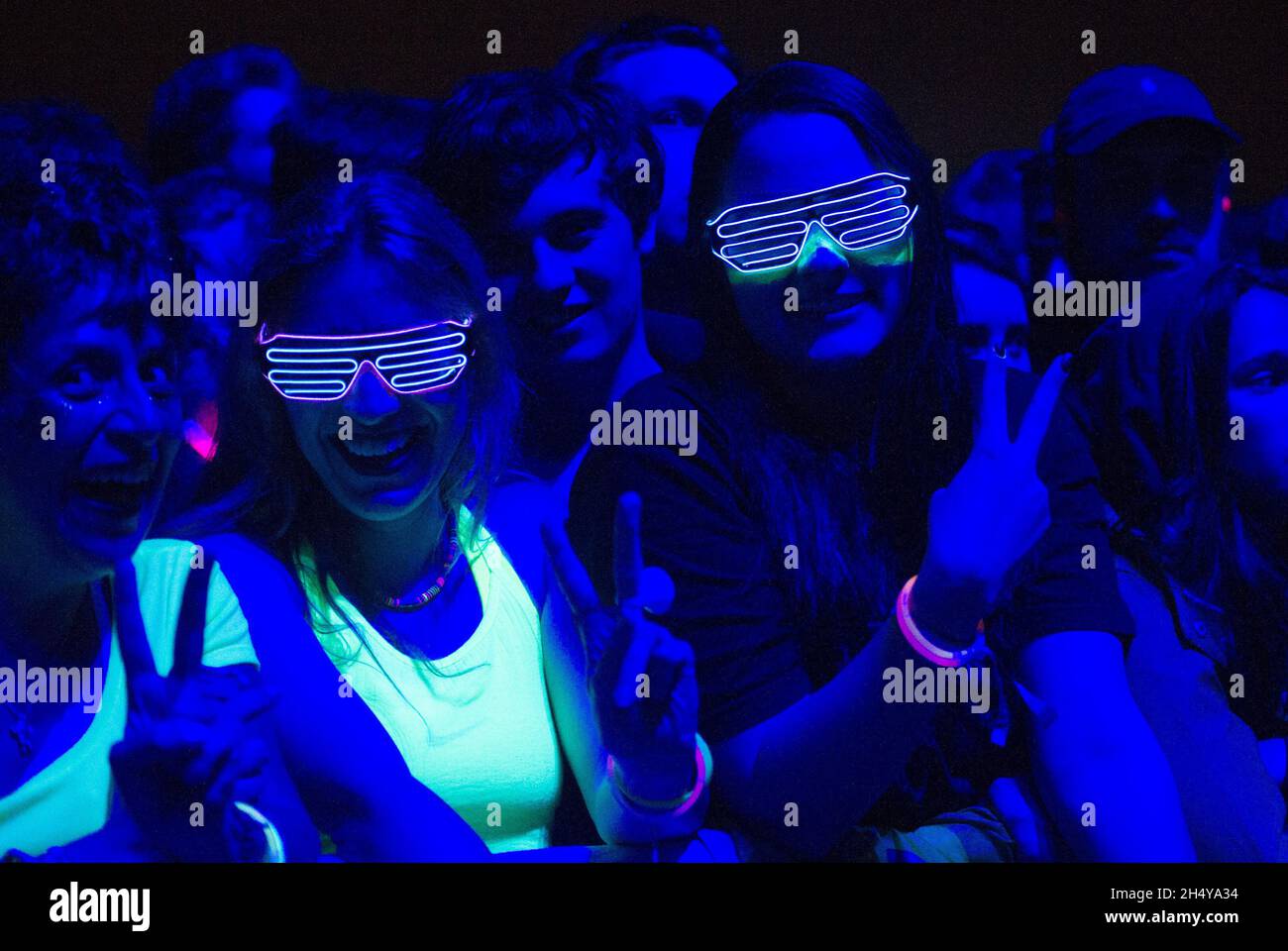 Festivalbesucher beim Leeds Festival 2017 im Bramham Park, Yorkshire, Großbritannien. Bilddatum: Freitag, 25. August 2017. Foto: Katja Ogrin/ EMPICS Entertainment. Stockfoto