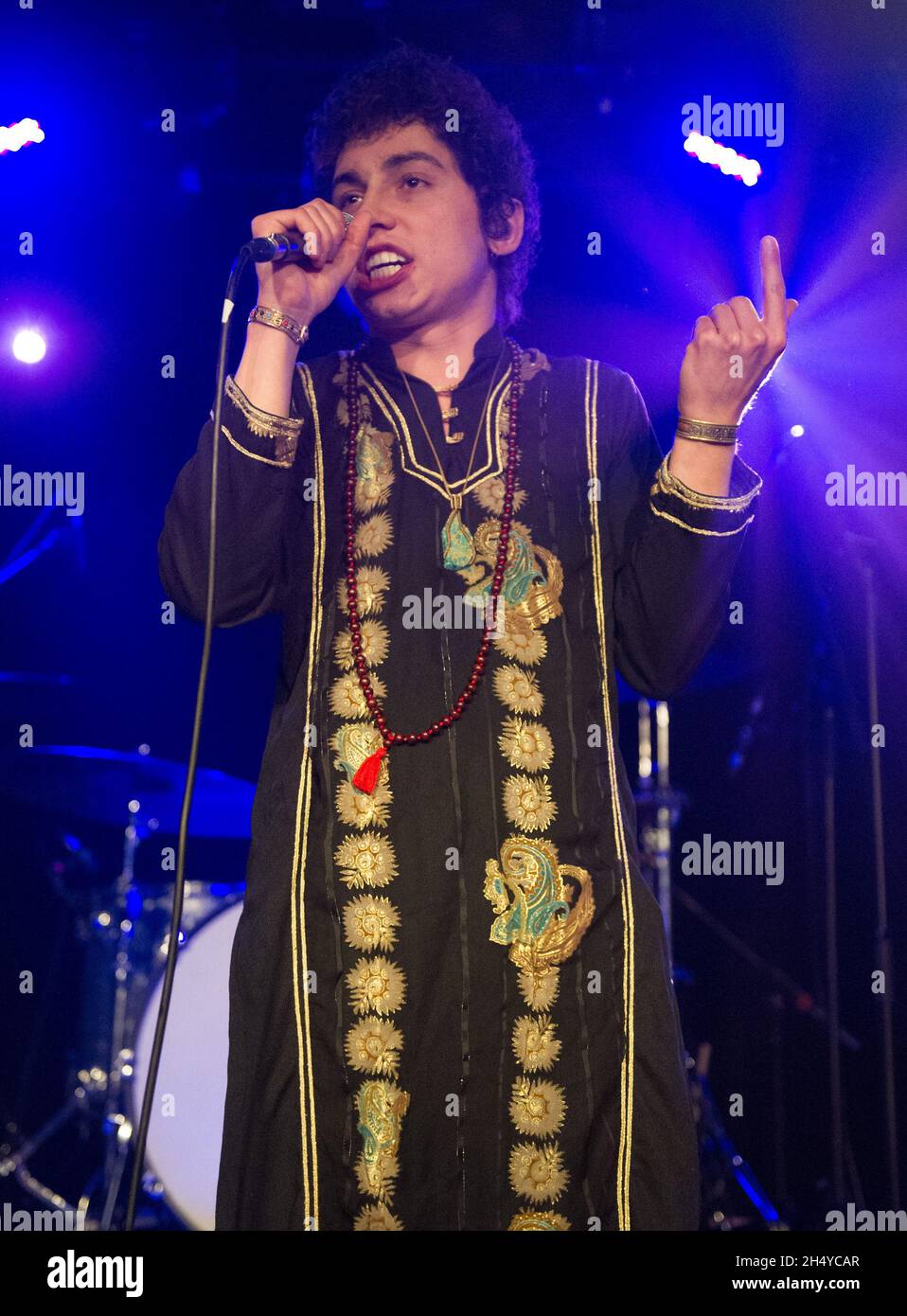 Josh Kiszka von Greta Van Fleet tritt auf der Bühne des O2 Instituts in Birmingham, Großbritannien, auf. Bilddatum: Samstag, 31. März 2018. Foto: Katja Ogrin/ EMPICS Entertainment. Stockfoto