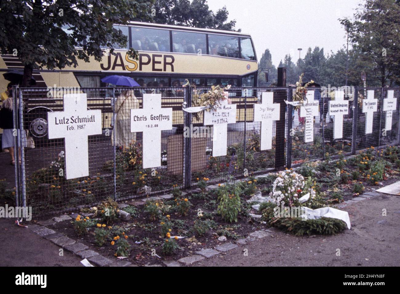 Ein Denkmal für Menschen, die 1990 bei der Suche nach Berlin getötet wurden Stockfoto