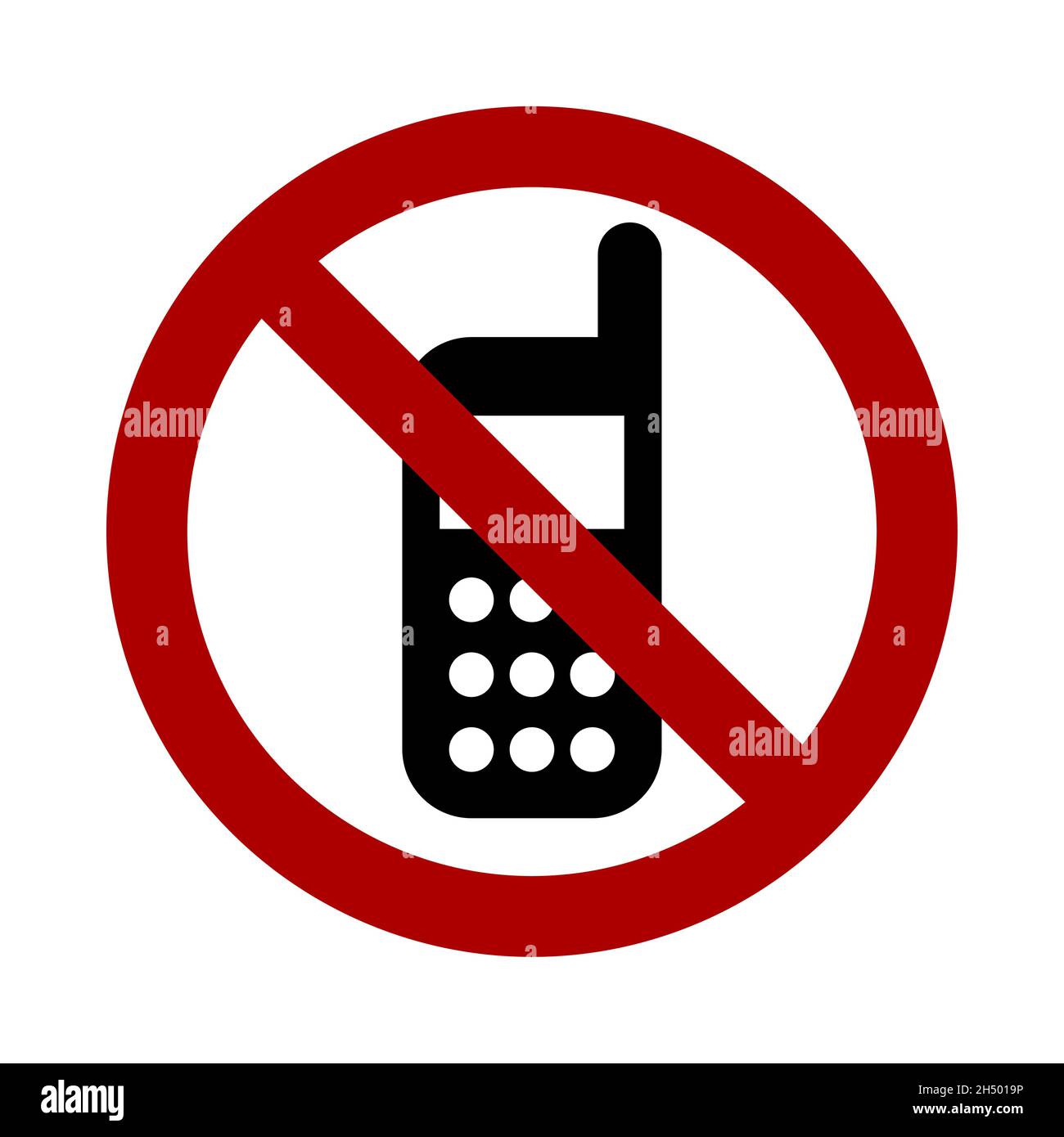 Kein Telefonanruf oder Verwendung eines Mobiltelefons ist nicht zulässig Warnsymbol. Vektorbild. Stock Vektor