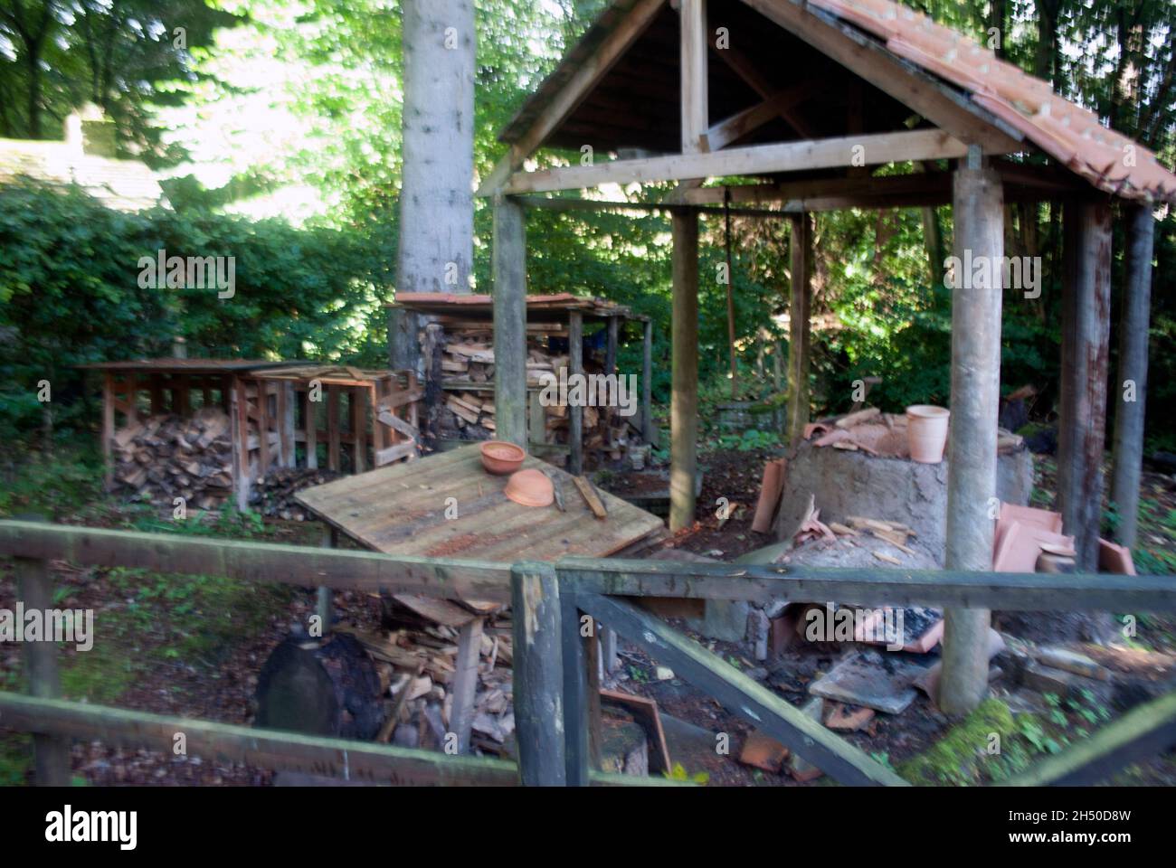 Römischer Töpferofen im Vindolanda Fort und Museum, Bardon Mill, Hexham, Northumberland, England, VEREINIGTES KÖNIGREICH Stockfoto