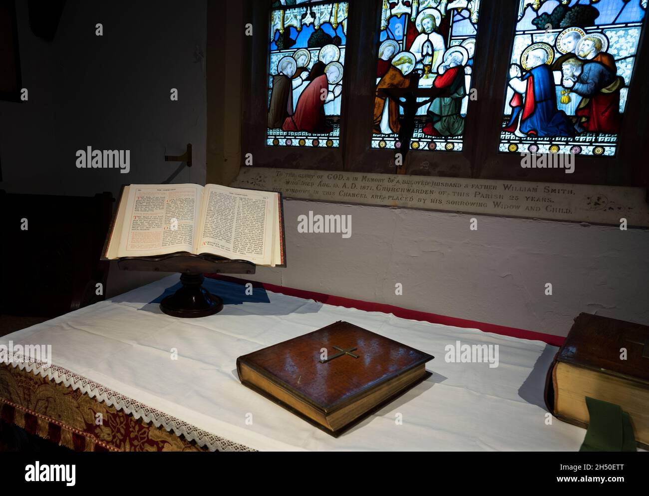 Innenraum der Greensted Church, im kleinen Dorf Greensted, in der Nähe von Chipping Ongar in Essex, England, Foto Brian Harris 5 Nov 2021. Stockfoto