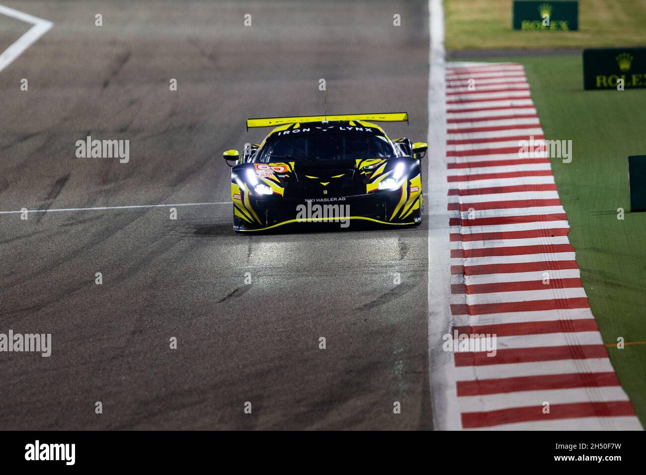 60 Schiavoni Claudio (ita), Piccini Andrea (ita), Cressoni Matteo (ita), Iron Lynx, Ferrari 488 GTE Evo, Action während der 8 Stunden von Bahrain, 6. Lauf der FIA-Langstrecken-Weltmeisterschaft 2021, FIA WEC, auf dem Bahrain International Circuit, vom 4. Bis 6. November 2021 in Sakhir, Bahrain - Foto: Joao Filipe/DPPI/LiveMedia Stockfoto