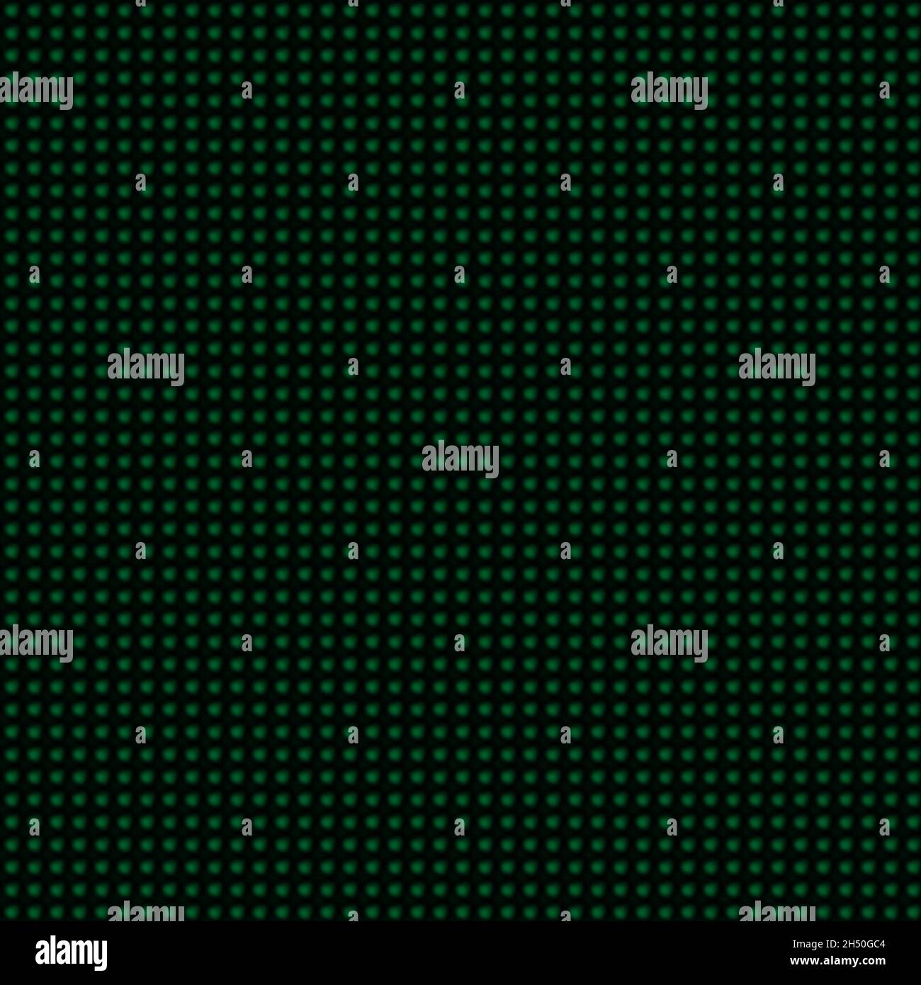 Gepunktetes Muster in Dunkelgrün und Hellgrün; erinnert an eine dynamische Verkehrszeichenbasis; abstrakter Hintergrund Stockfoto