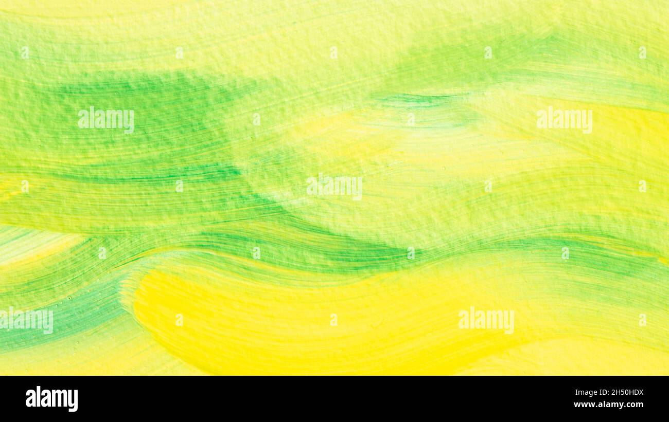 Gelb grün abstrakte Pinselstriche Hintergrund Stockfoto