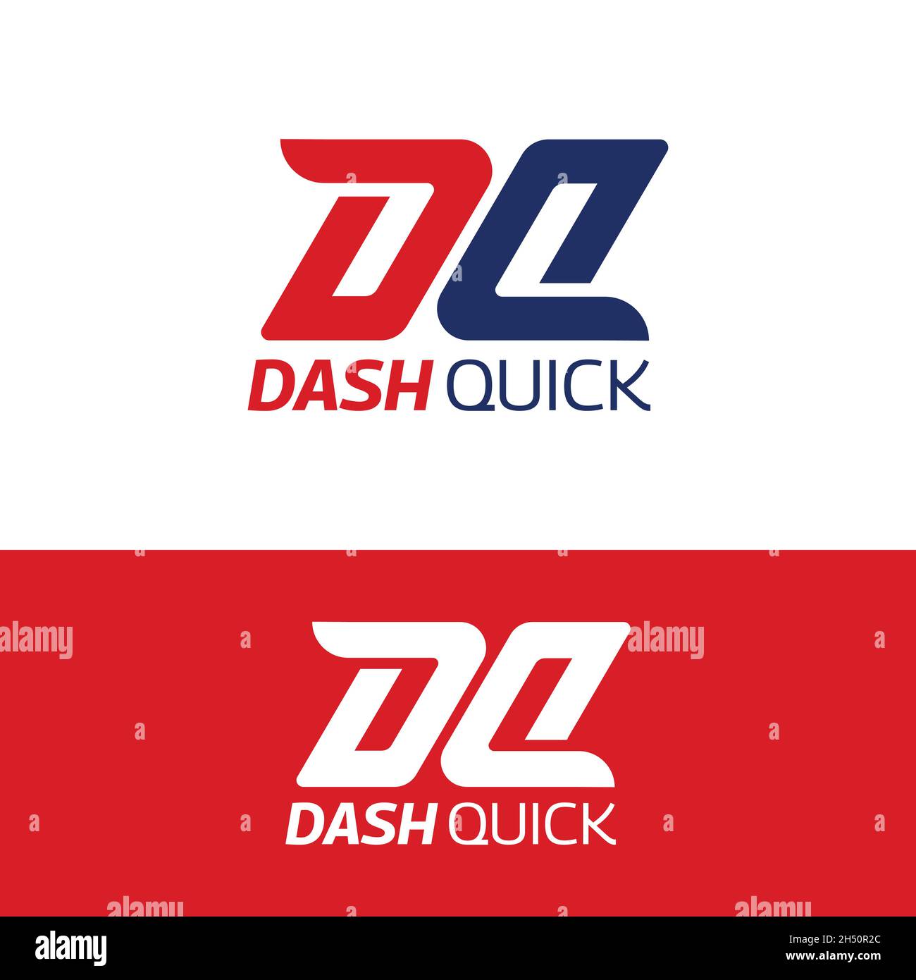 Anfangsbuchstabe Monogramm D Q DQ QD Logo Design-Vorlage. Geeignet für Lieferung Express Sport Fashion Business Company Brand Corporate Logo Design. Stock Vektor