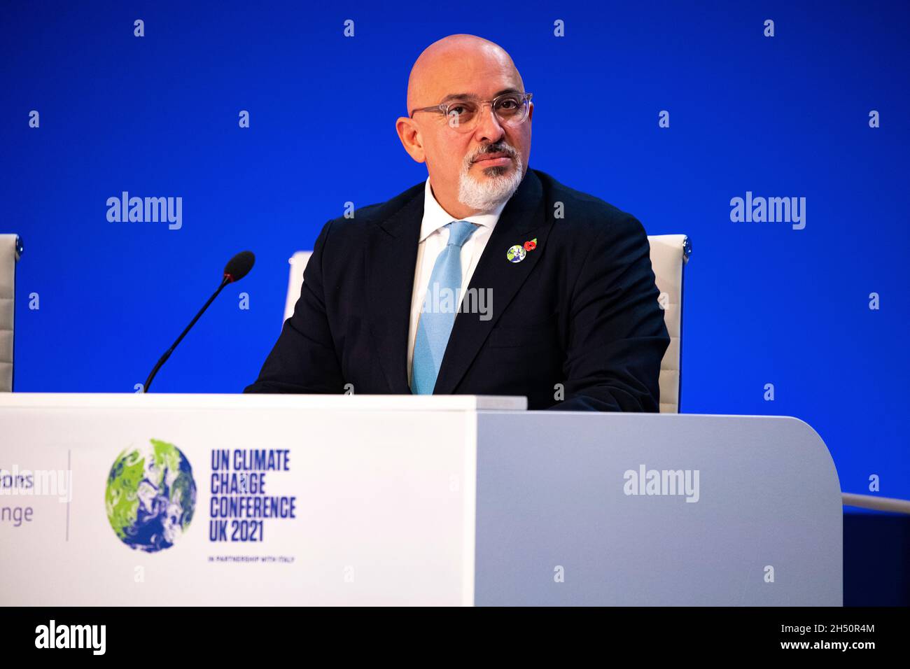 Glasgow, Großbritannien. November 2021. Glasgow, Schottland, Großbritannien. 5. November 2021PICTURED: Nadhim Zahawi, Kabinettsminister für Bildung für die britische Regierung, sprach auf der Nachmittagssitzung, ‘Gemeinsame Veranstaltung der Bildung und Umweltminister, gemeinsam für Morgen, Bildung und Klimaschutz' Credit: Colin Fisher/Alamy Live News Stockfoto