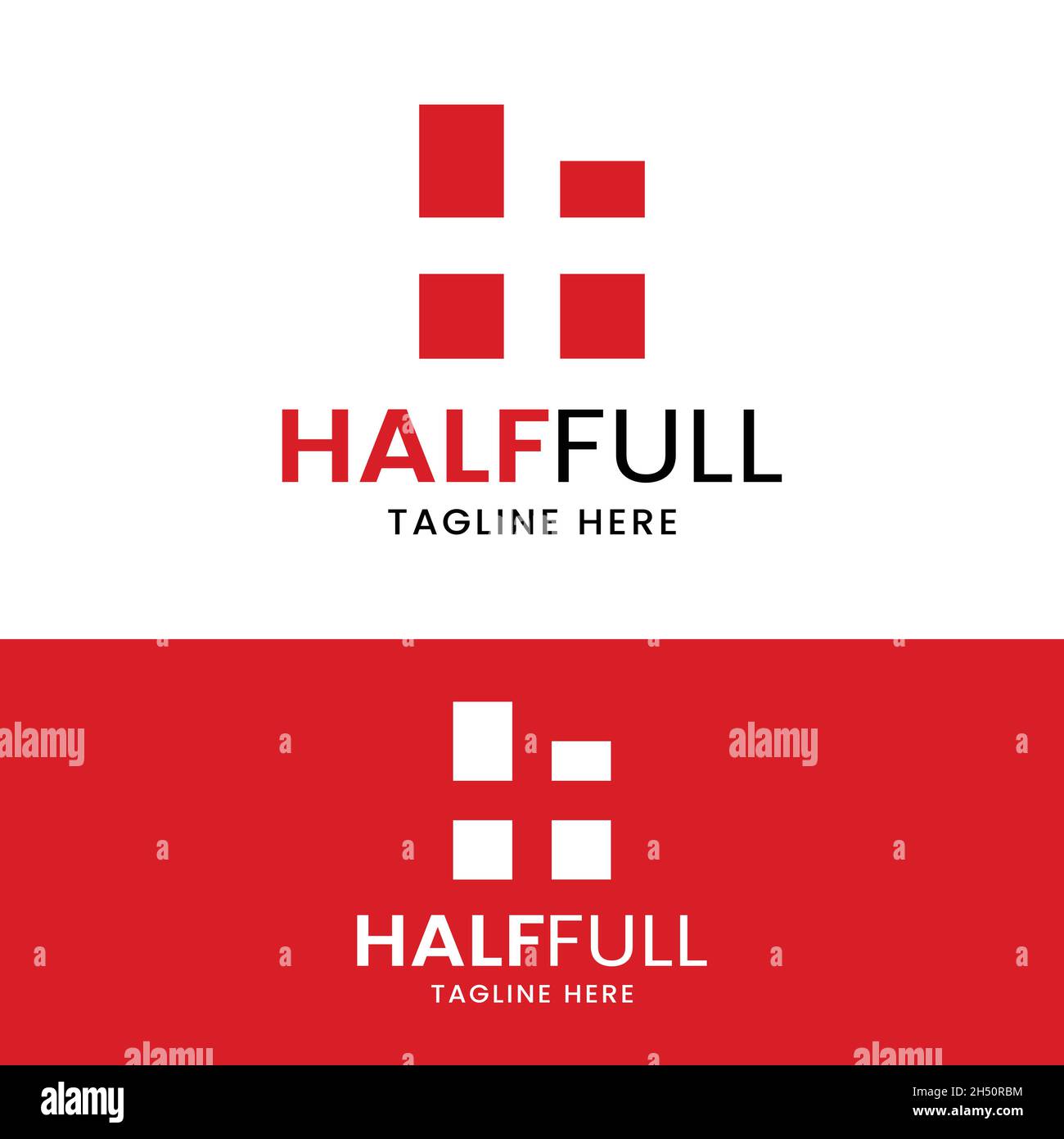 Anfangsbuchstabe H F HF FH im negativen Raum quadratisches Logo Designvorlage. Geeignet für General Finance Consulting Management Sport Business Company etc. Stock Vektor