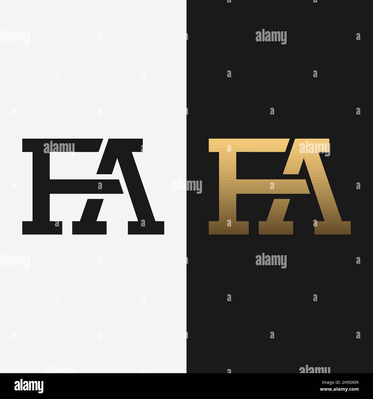 Anfangsbuchstabe Monogramm F Eine FA AF Logo Design-Vorlage. Geeignet für General Shop Apparel Sport Fashion Marketing Business Brand Company etc. Stock Vektor