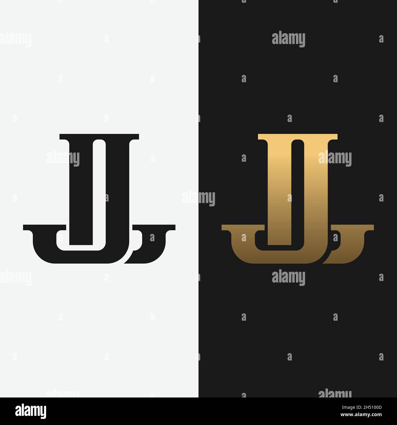 Monogram Letter Initial J L JL LJ Logo Design Template. Geeignet für General Sports Fitness Construction Finance Company Business Corporate Shop etc. Stock Vektor