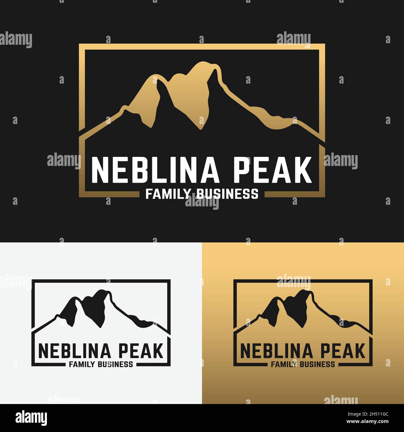 Mountain of Neblina Peak für Abenteuer Outdoor Wandern Camping Jagd Sport Ausrüstung Bekleidung Business Brand Simple Classic Unique Retro Hipster Vintage. Stock Vektor