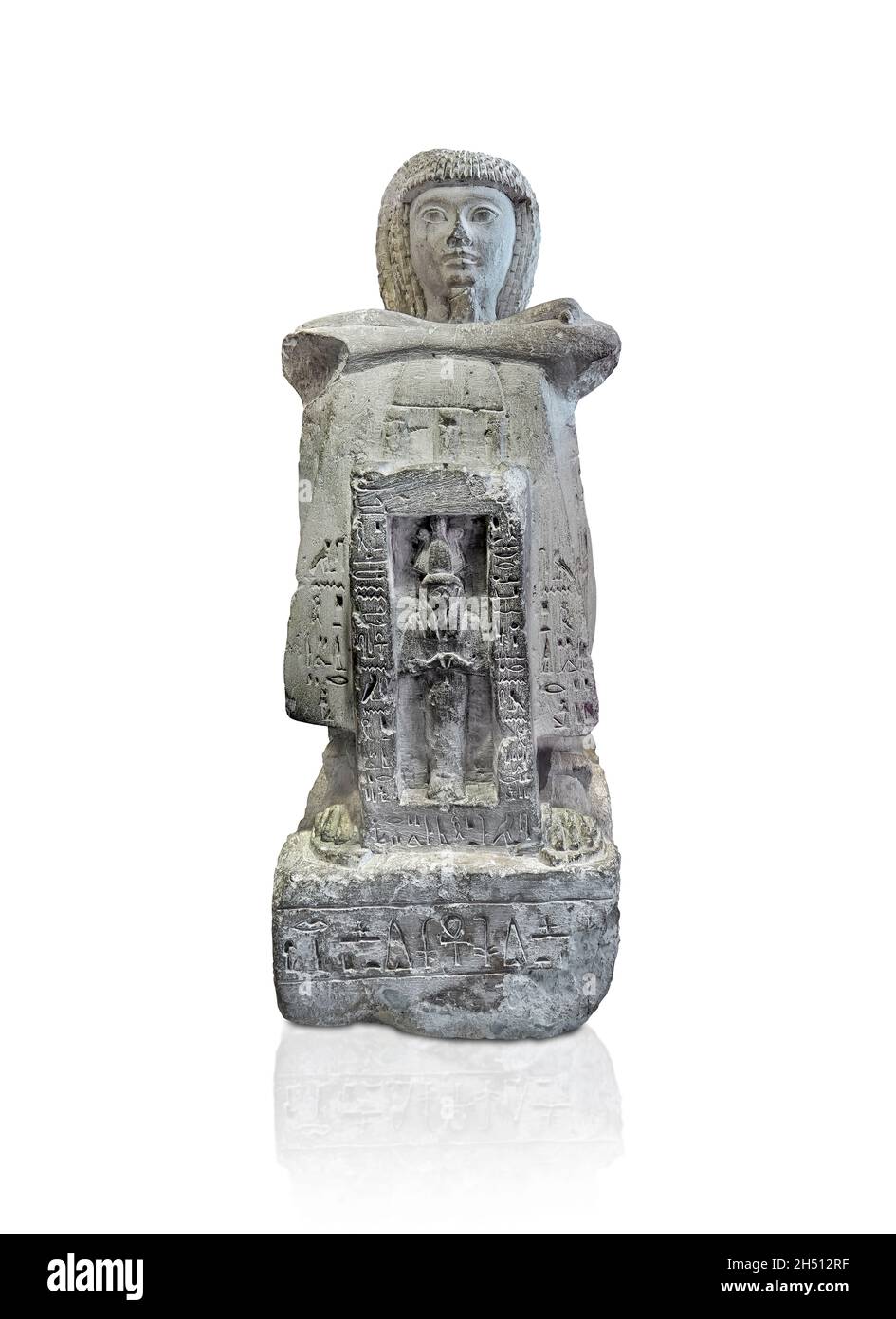 Ägyptische Statue Skulptur von Tyri Großpriester des gottes Ptah, 1200-1194 v. Chr., 19. Dynastie, Kalkstein Louvre Museum . In der Kapelle vor Tyri i. Stockfoto