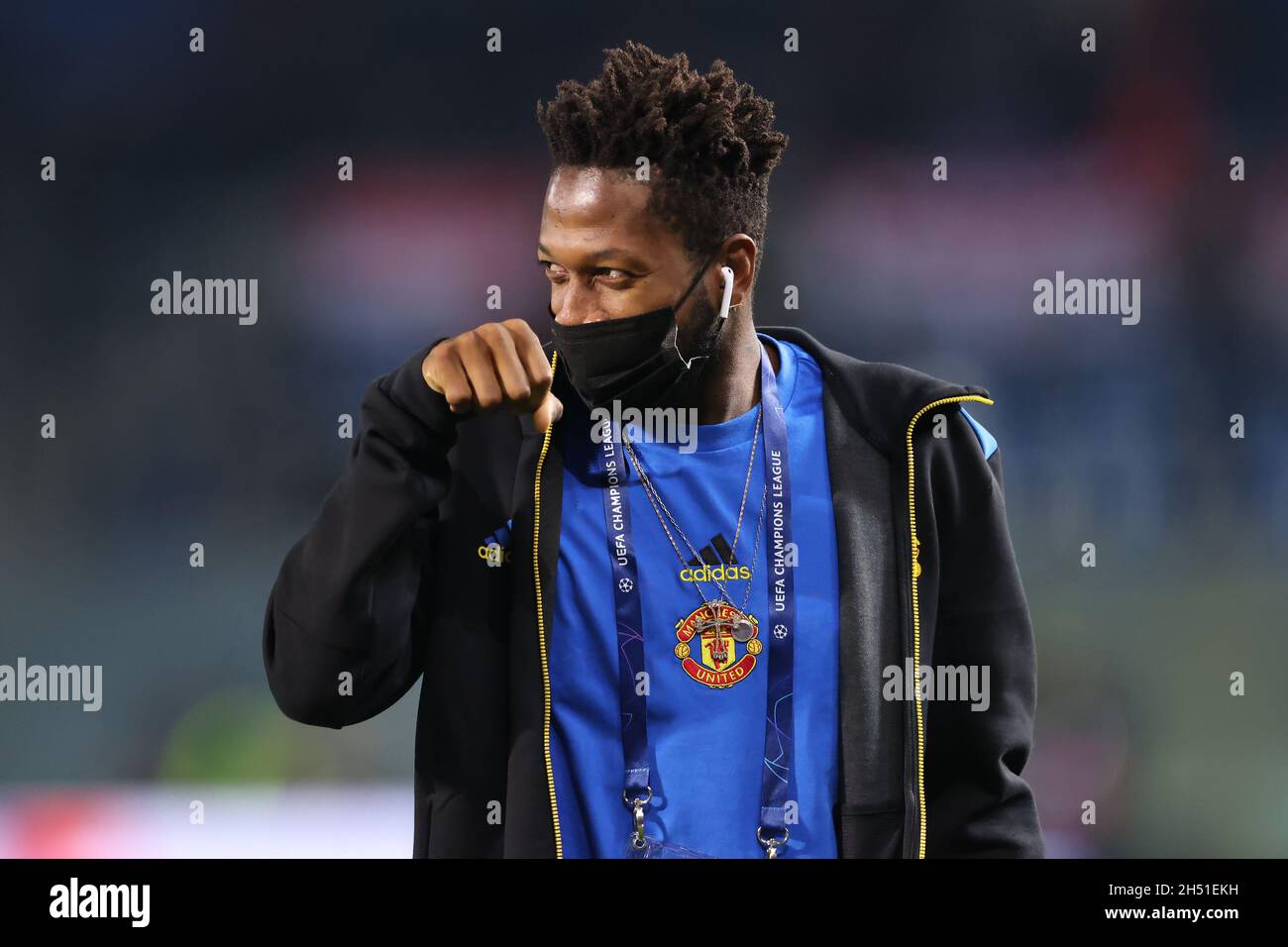 Bergamo, Italien, 2. November 2021. Fred von Manchester United reagiert während der Spielfeldprüfung des Teams vor dem Spiel der UEFA Champions League im Stadio di Bergamo, Bergamo. Bildnachweis sollte lauten: Jonathan Moscrop / Sportimage Stockfoto