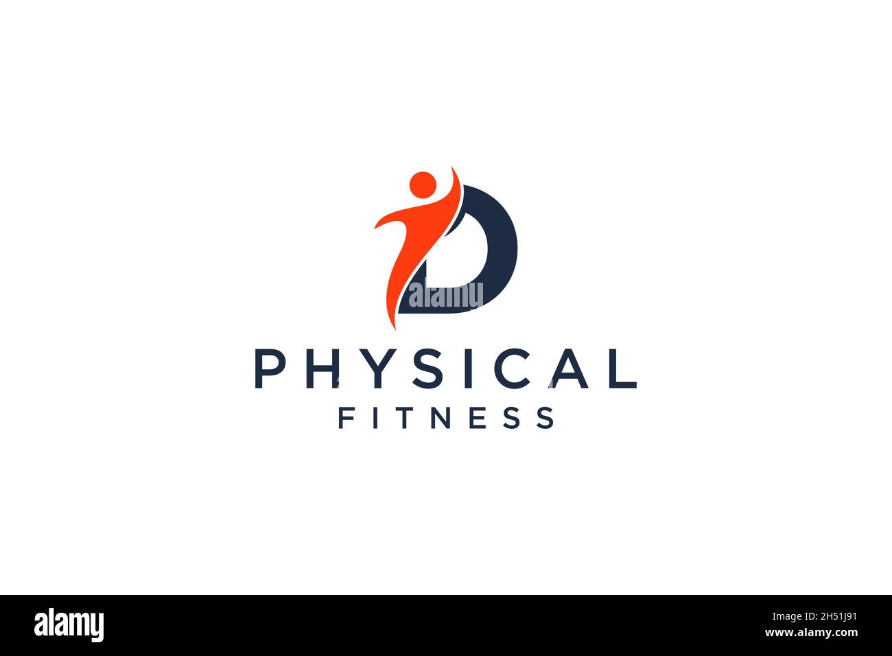 Buchstabe D für Fitness-Logo Vektor-Icon-Design und Langhantel Fitness Gym Logo-Design Stock Vektor
