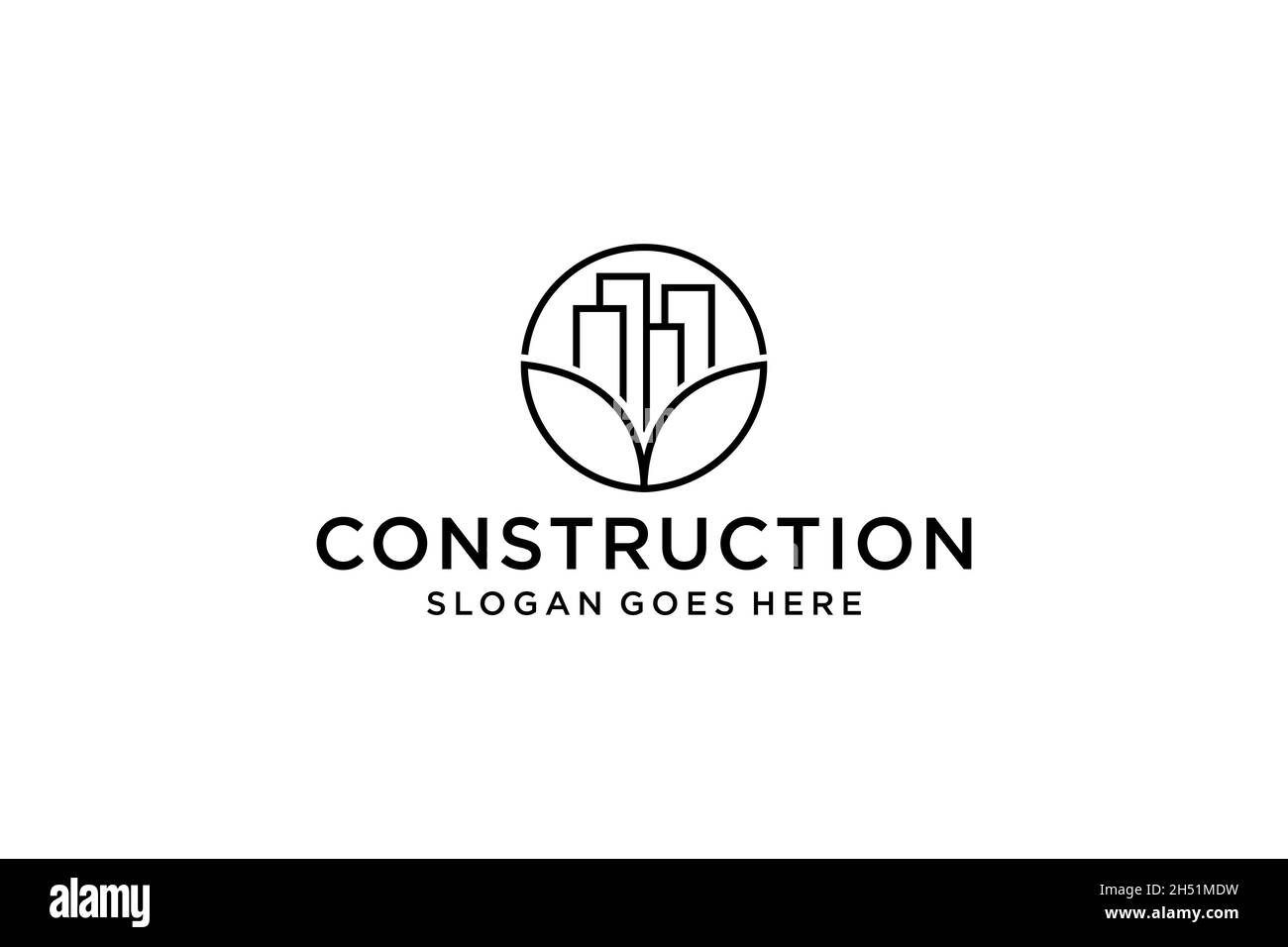 Immobilienlogo. Konstruktionsarchitektur Building Logo Design-Vorlage. Stock Vektor