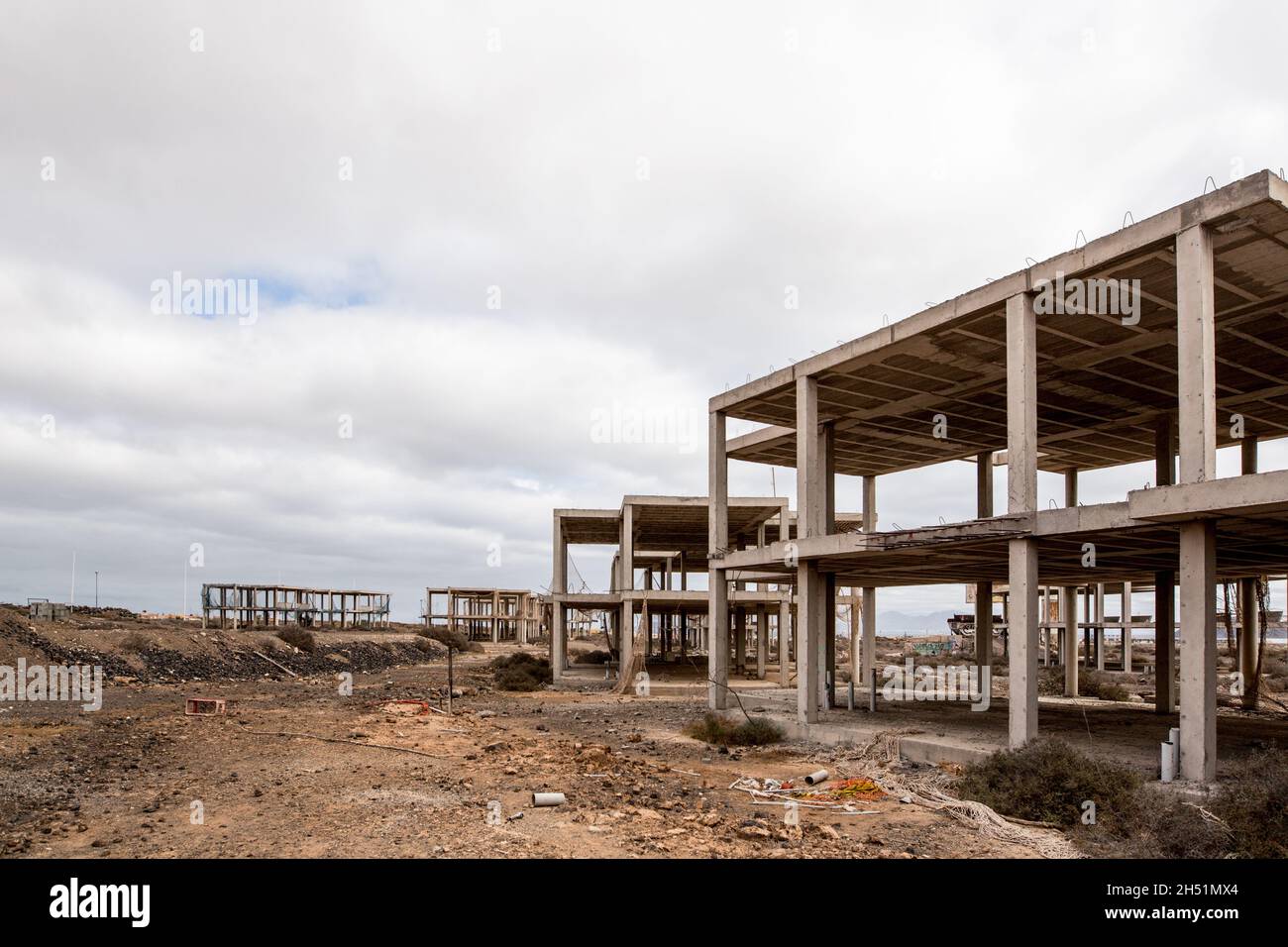 Ruinen verderben die Umgebung der Insel fuerteventura Stockfoto