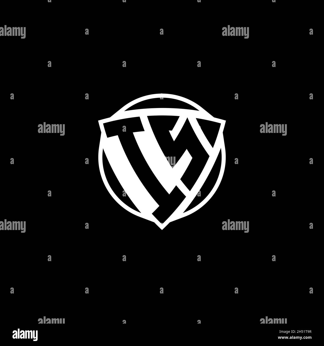 IST Monogram Logo Brief mit Dreieck Schild Form Stil Design isoliert auf weißem Hintergrund. Radioaktives Logo, Dreieck radioaktiv und Schildform Stock Vektor