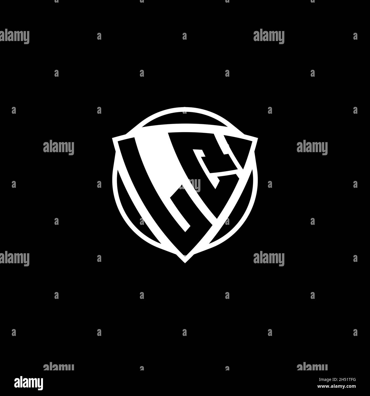 LQ Monogram Logo Brief mit Dreieck Schild Form Design isoliert auf weißem Hintergrund. Radioaktives Logo, Dreieck radioaktiv und Schildform Stock Vektor