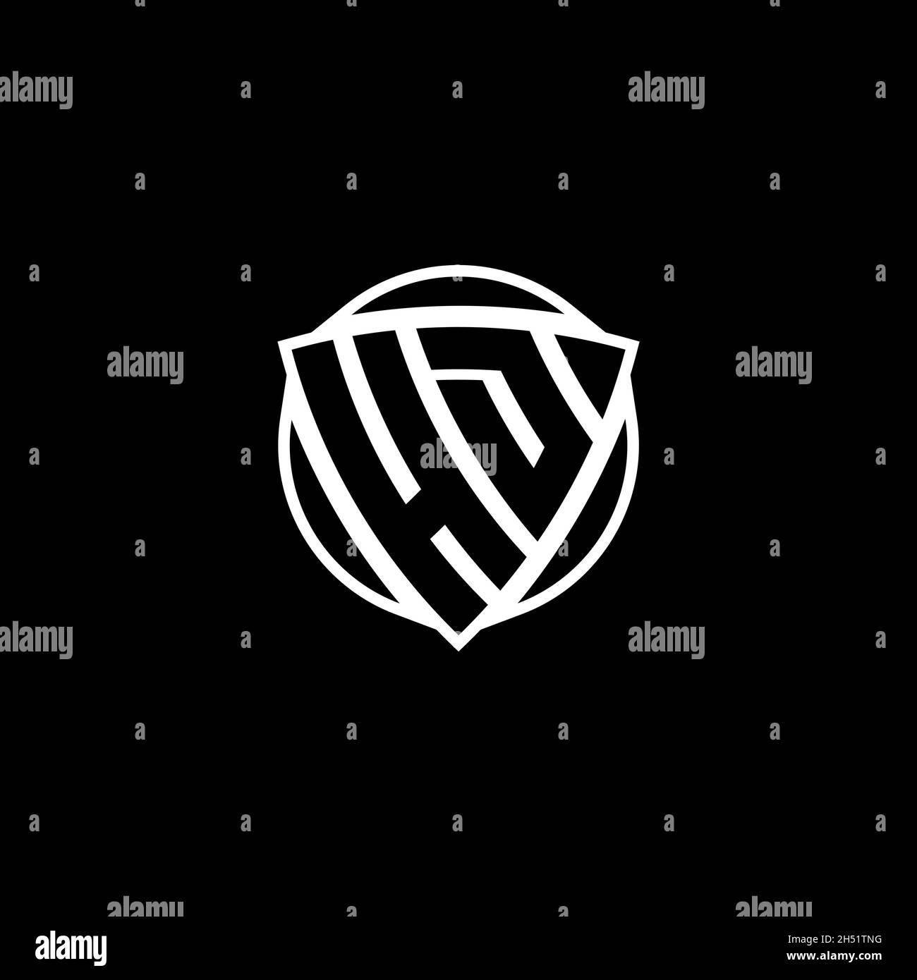 HD Monogram Logo Brief mit Dreieck Schild Form Design isoliert auf weißem Hintergrund. Radioaktives Logo, Dreieck radioaktiv und Schildform Stock Vektor