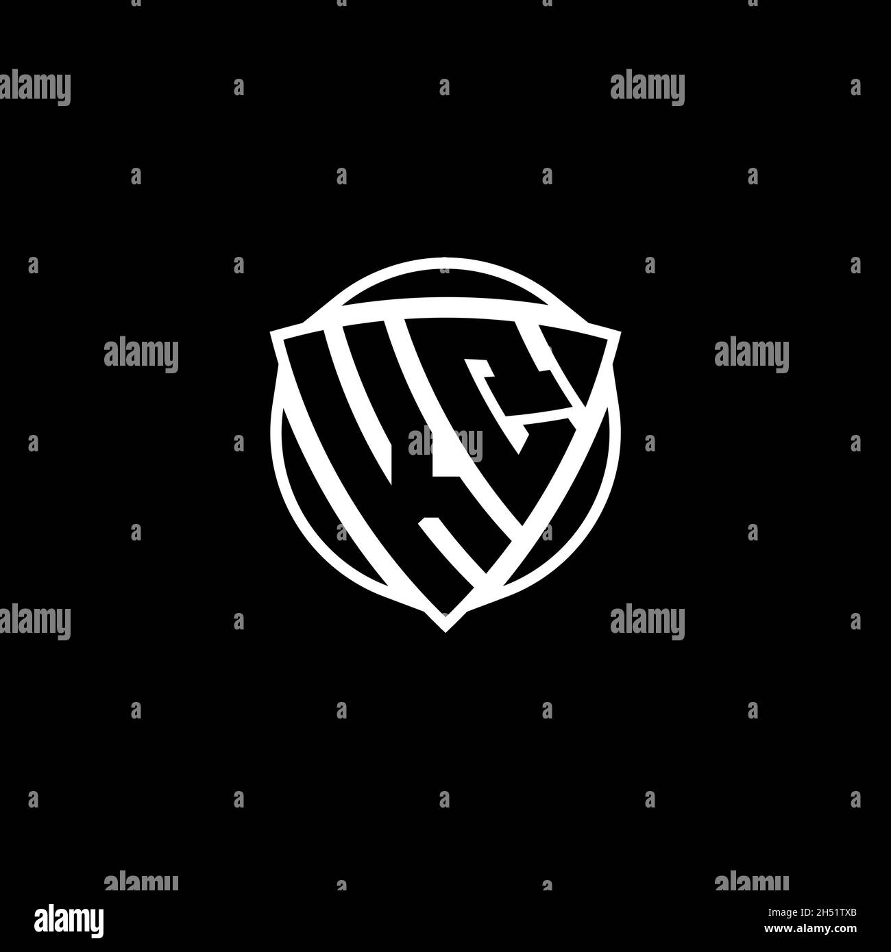 KQ Monogram Logo Brief mit Dreieck Schild Form Design isoliert auf weißem Hintergrund. Radioaktives Logo, Dreieck radioaktiv und Schildform Stock Vektor