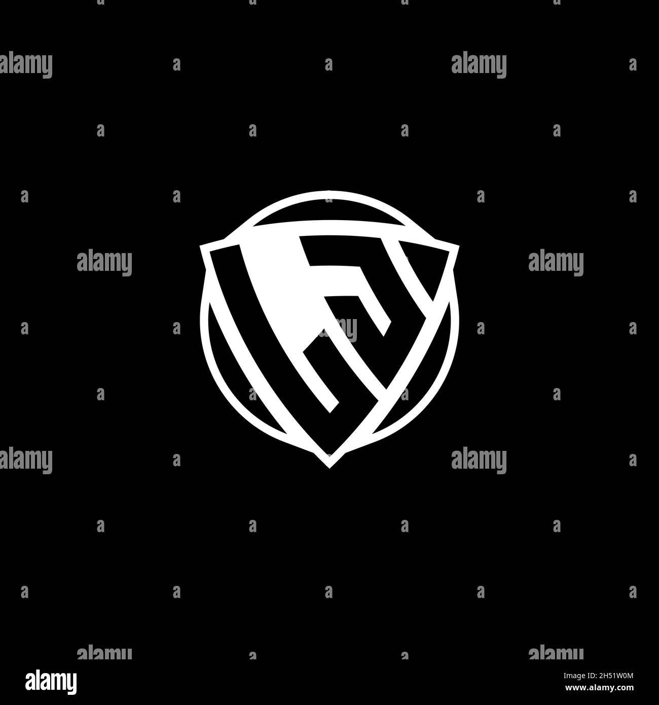 LJ Monogram Logo Brief mit Dreieck Schild Form Design isoliert auf weißem Hintergrund. Radioaktives Logo, Dreieck radioaktiv und Schildform Stock Vektor