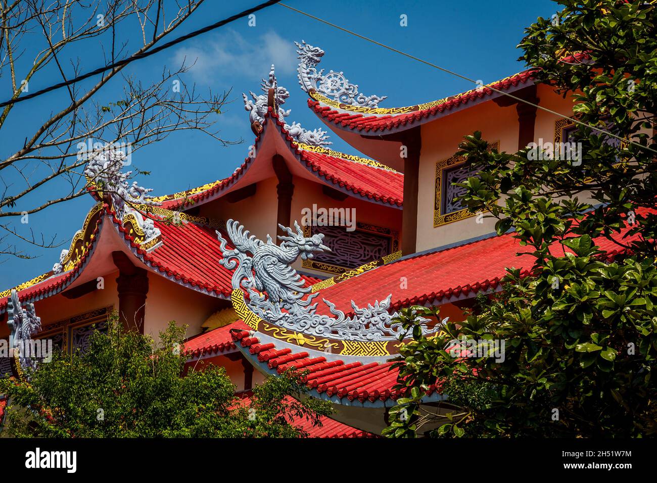 Hòa Hiệp Bắc Buddhistischer Tempelgelände. Stockfoto