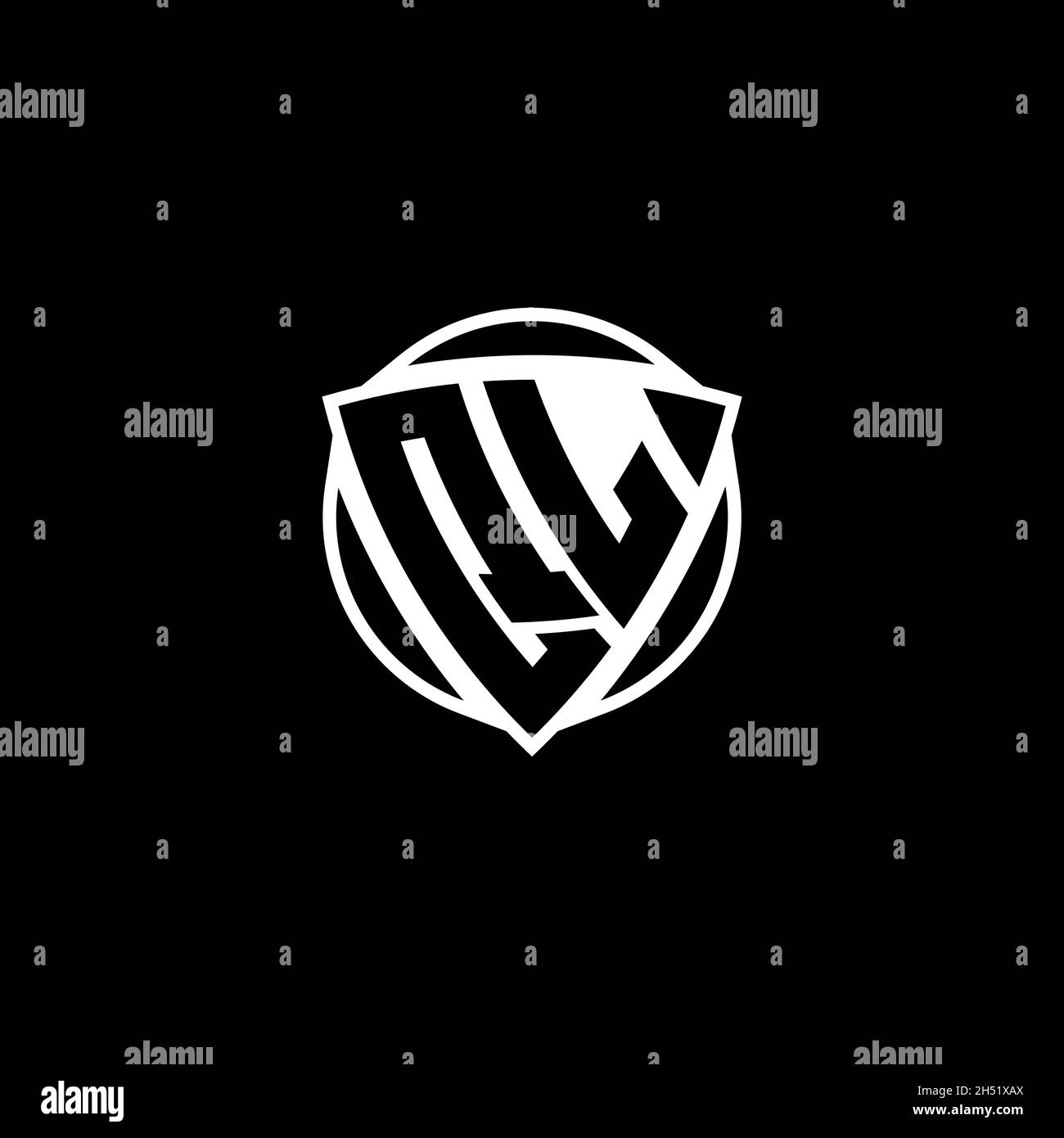 QL Monogram Logo Brief mit Dreieck Schild Form Design isoliert auf weißem Hintergrund. Radioaktives Logo, Dreieck radioaktiv und Schildform Stock Vektor