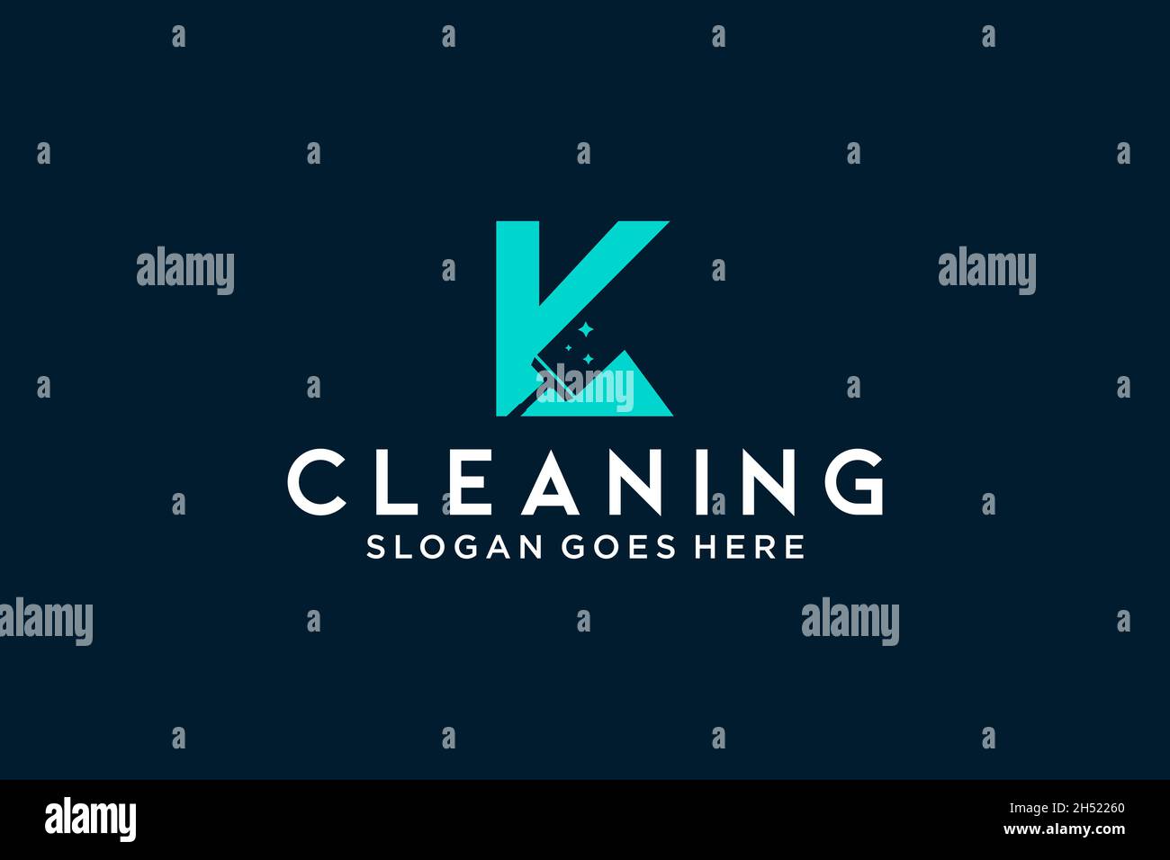 K für die Reinigung sauber Service Wartung für Auto Detaillierung, Häuser Logo Symbol Vektor-Vorlage. Stock Vektor