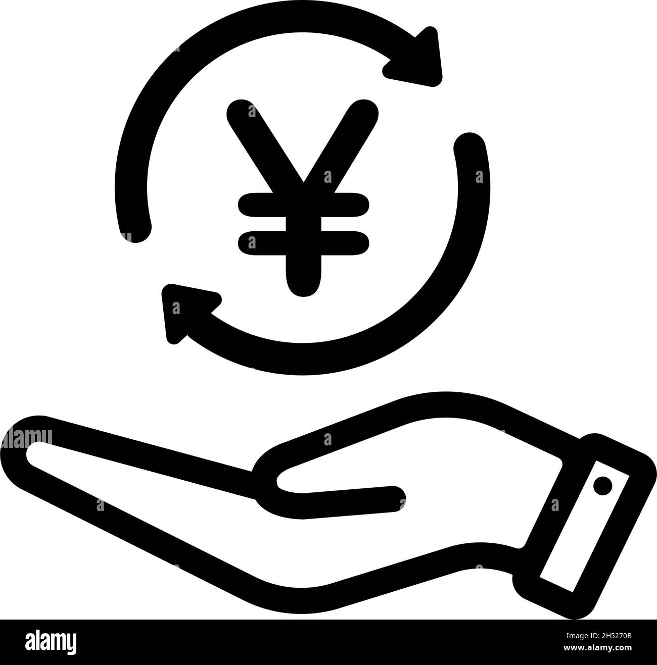 Geldwechsel , Anlagevektor Symbol Illustration (JPY, Japanischer Yen) Stock Vektor