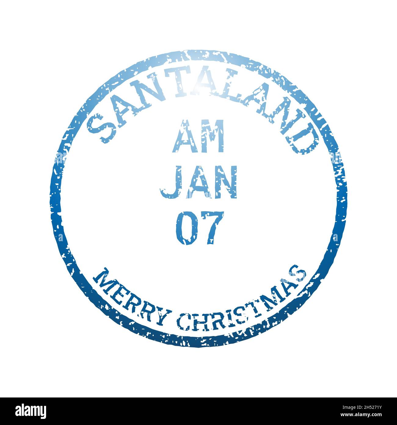Weihnachts-Briefmarke der Annullierung von Umschlägen - 7 Jan, Vektorbild Stock Vektor