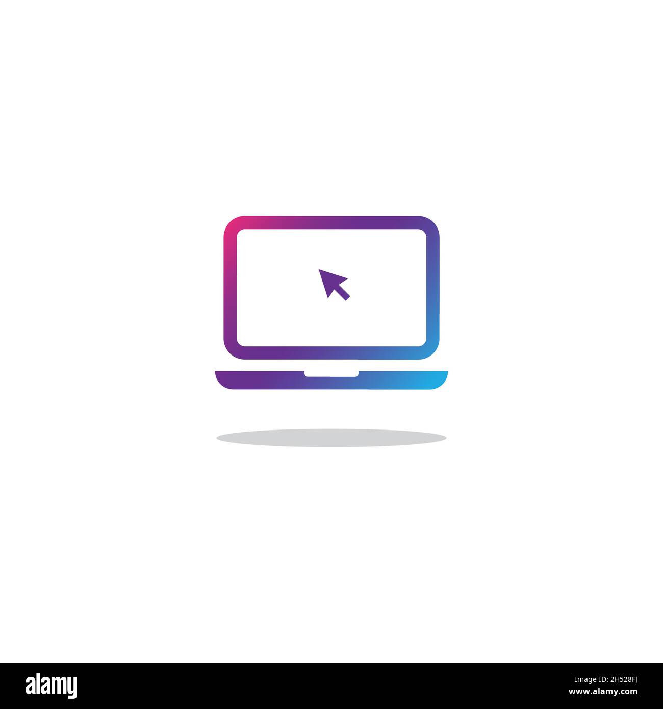 vektor, Illustrationen. Laptop-Logo mit kühlen und einfachen Stil Form. Elektronische Industrie oder Unternehmen Anwendung. Stock Vektor