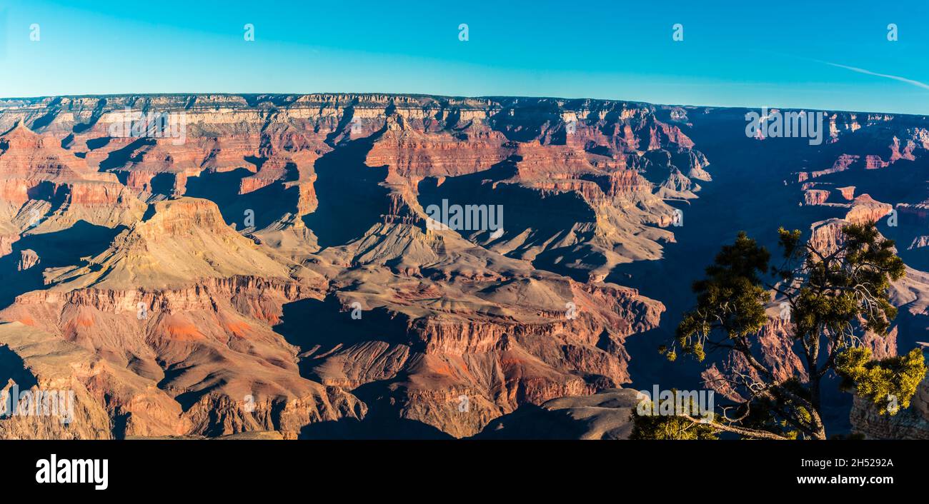 ISIS-Tempel vom Yavapai Point, dem Rim Trail, Grand Canyon National Park, Arizona, USA Stockfoto