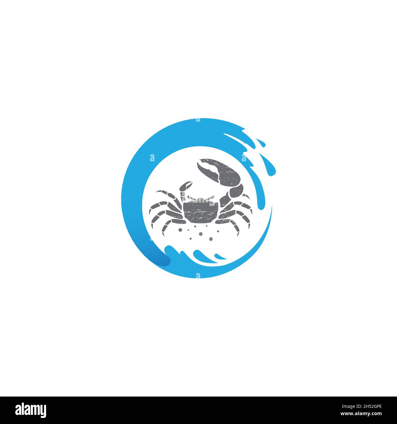 Logo mit Krabbenwellenform. Ideal für Surf-Logos, Essen und andere. Stock Vektor