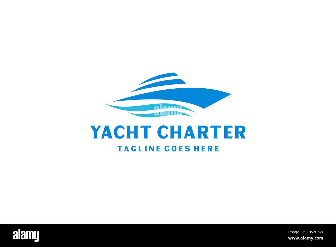 Yacht / Cruise Logo Design Inspiration mit minimalistischer Kunst Stock Vektor