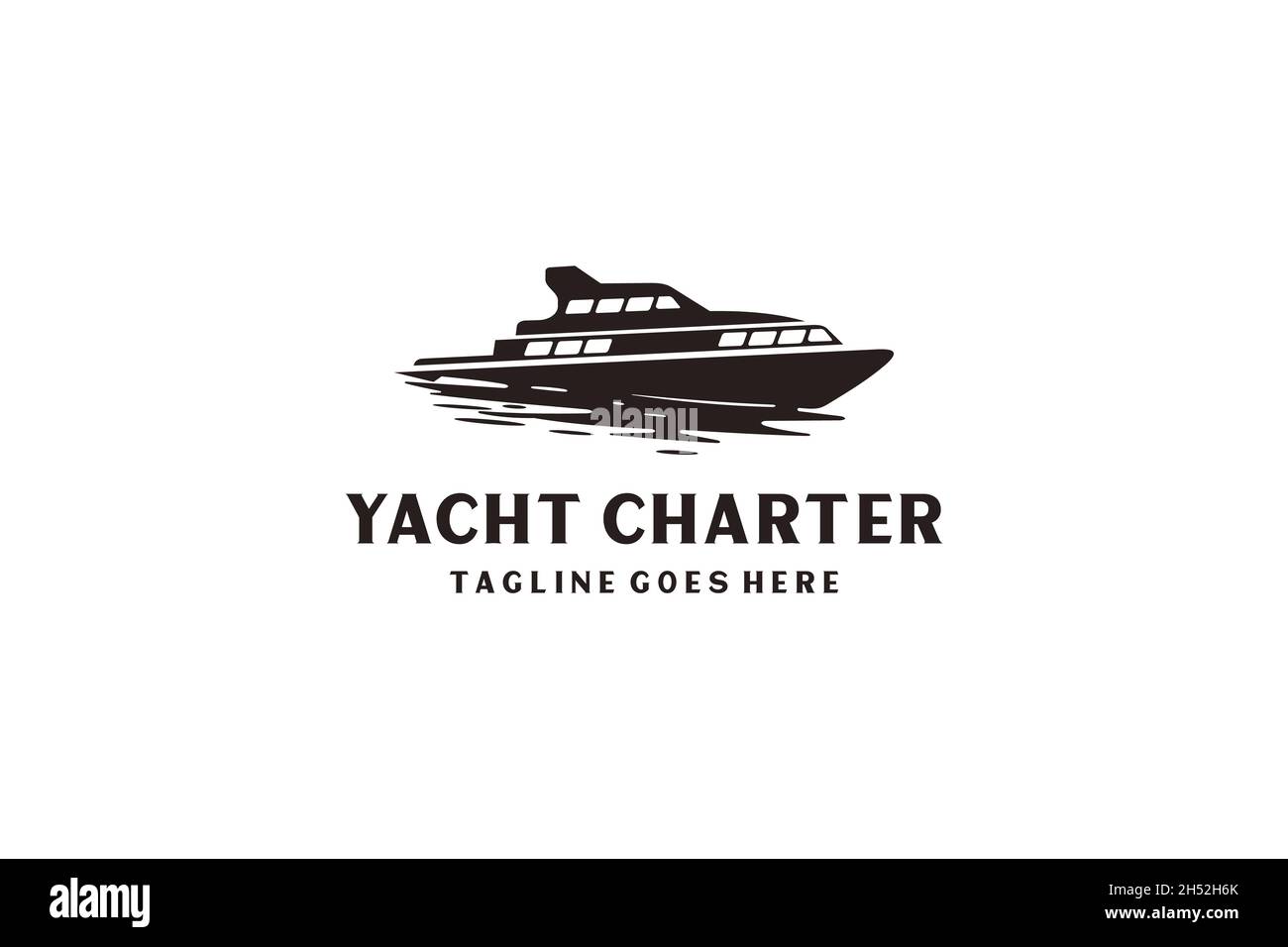 Yacht / Cruise Logo Design Inspiration mit minimalistischer Kunst Stock Vektor