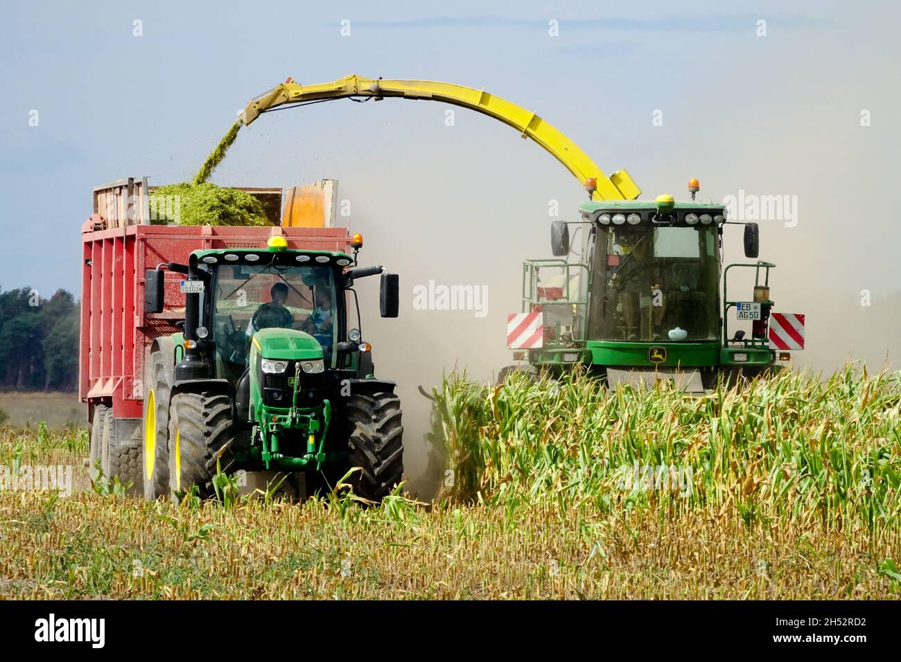 Mähdrescher Mais Landmaschinen Stockfoto