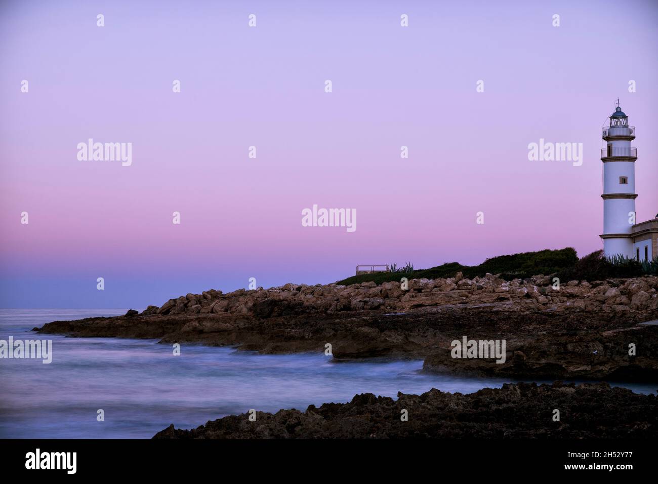 Leuchtturm Süd-Mallorca Cap de Ses Salines Stockfoto