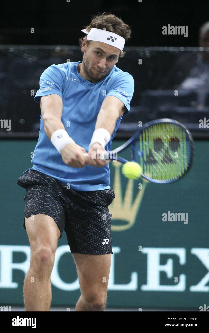 Paris, Frankreich. November 2021. Casper Ruud aus Norwegen während des Rolex Paris Masters 2021, ATP Masters 1000 Tennisturniers am 5. November 2021 in der Accor Arena in Paris, Frankreich - Foto: Jean Catuffe/DPPI/LiveMedia Kredit: Unabhängige Fotoagentur/Alamy Live News Stockfoto