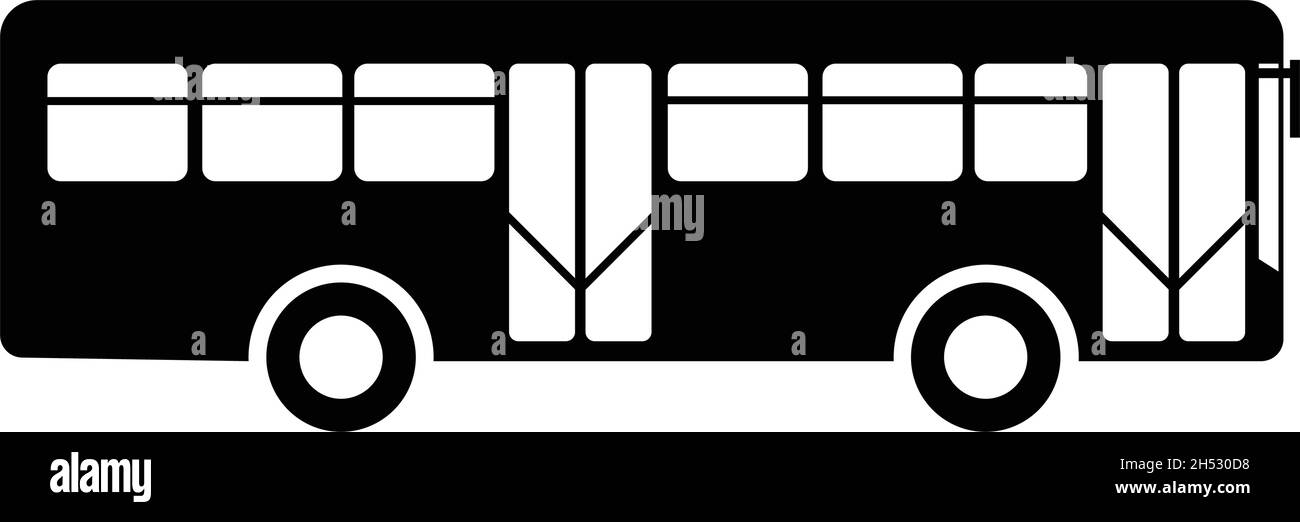 City Bus Icon, Seitenansicht, flaches Design - Vektor Stock Vektor
