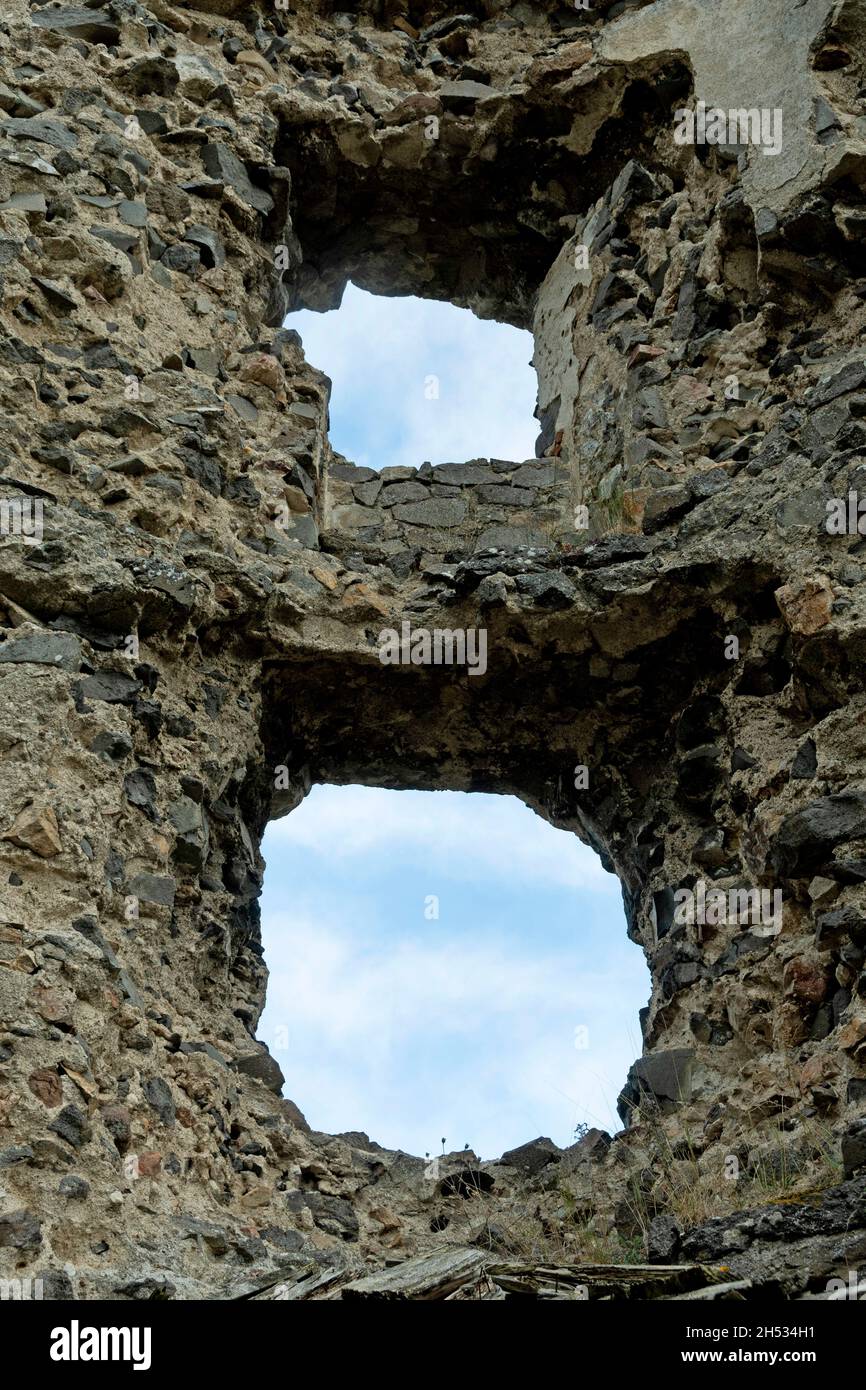 Burgmauer offen. Frankreich Stockfoto