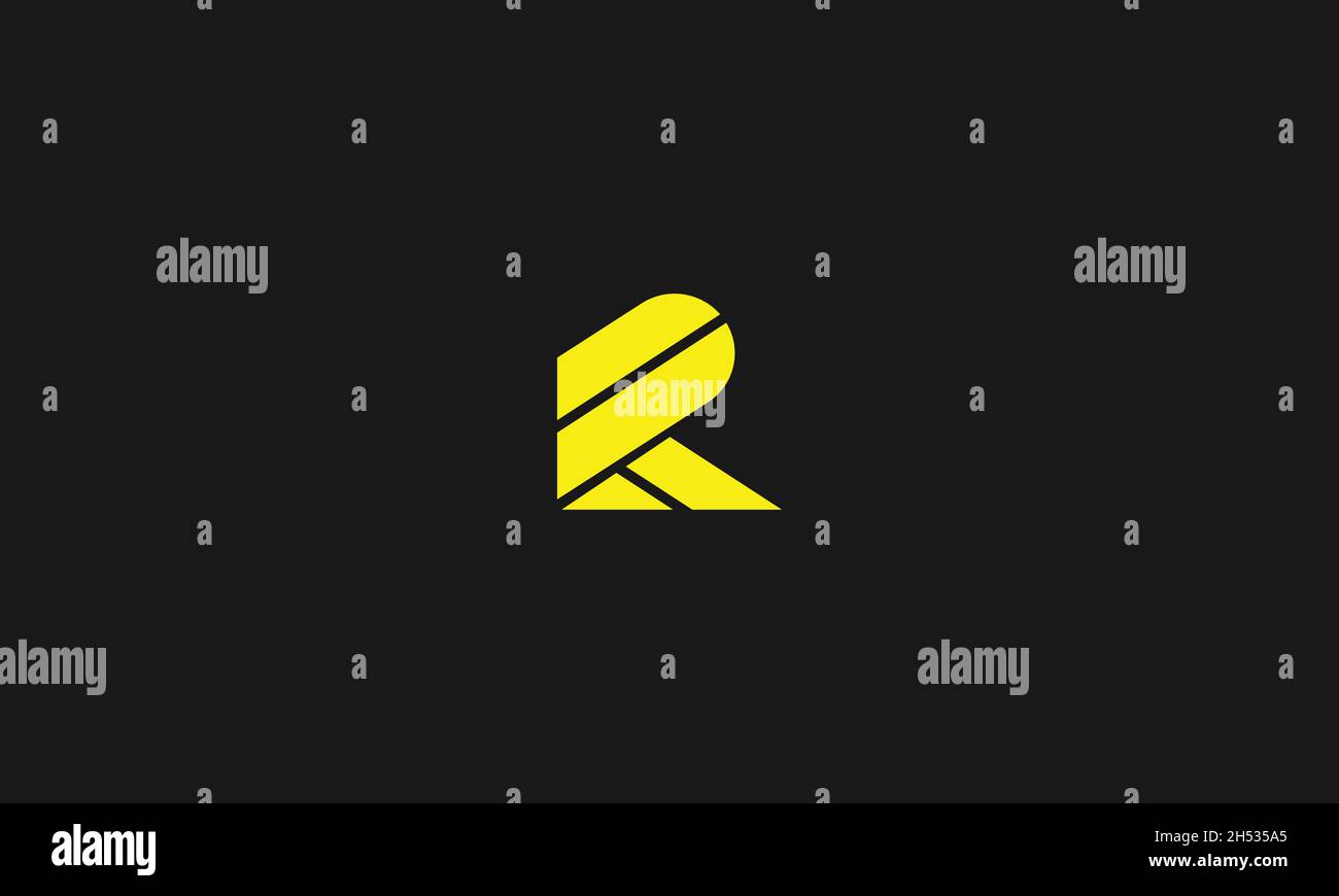 LOGO IM BUCHSTABEN R MIT NEGATIVEM PLATZEFFEKT FÜR DIE ILLUSTRATION Stock Vektor