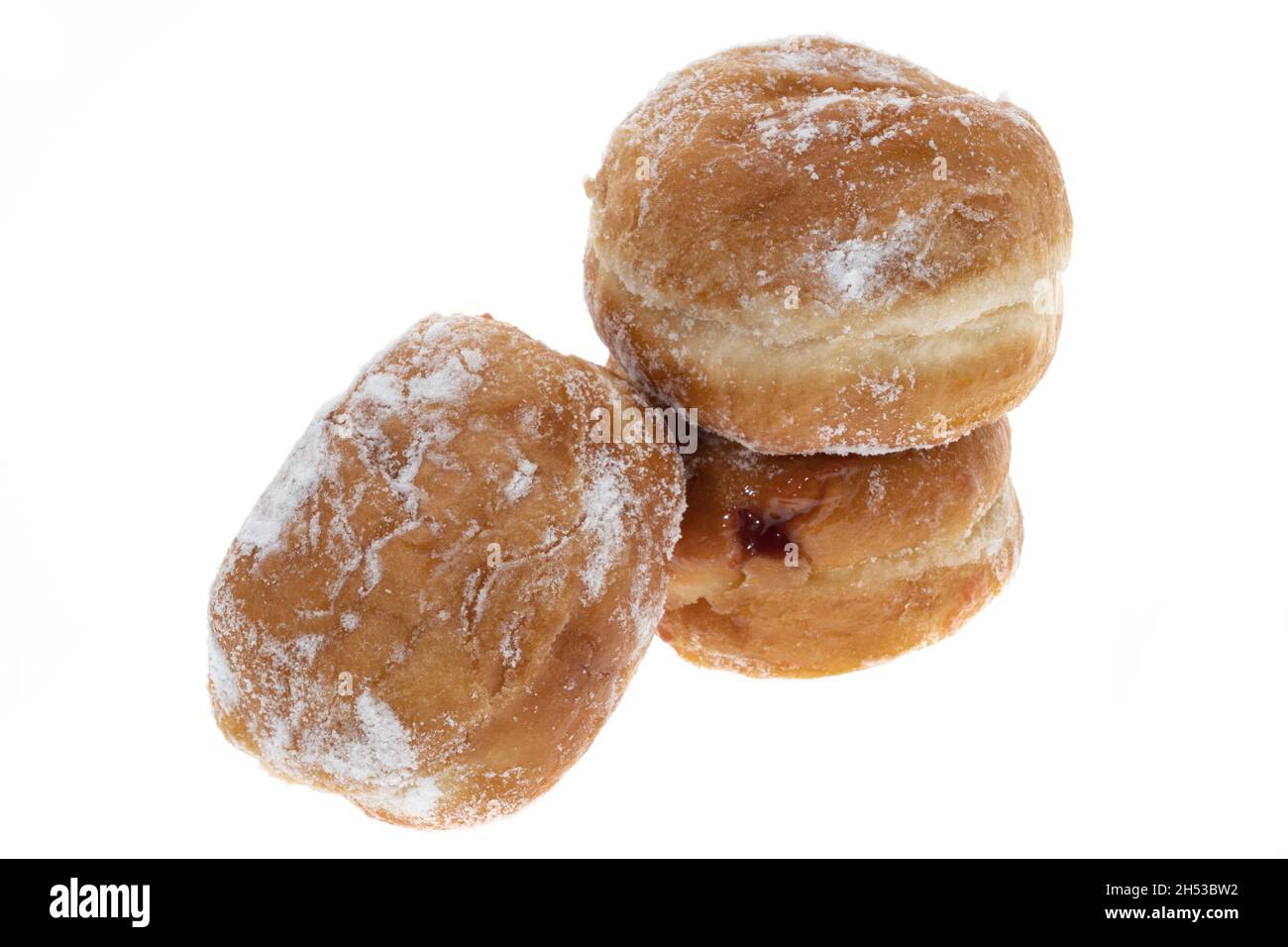 Marmelade Donuts - weißer Hintergrund Stockfoto
