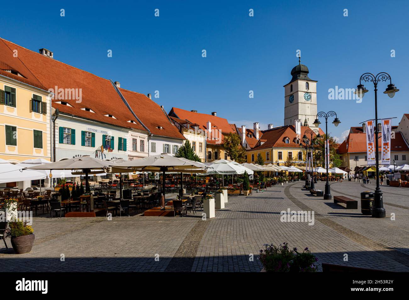 Die Stadt Sibiu in Rumänien Stockfoto